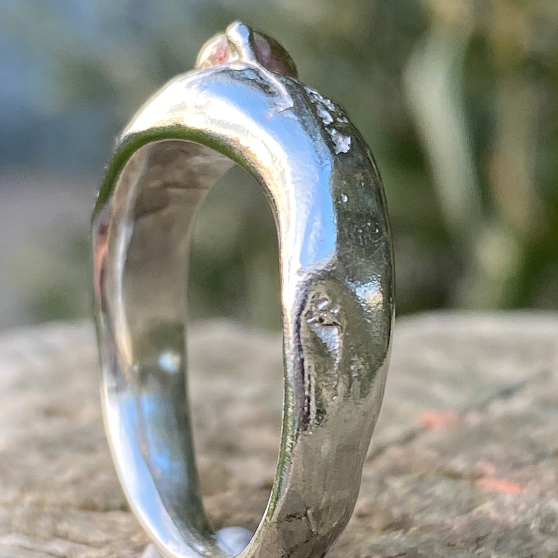 Sterling Silver Brass Seed Ring | Size N | One of a Kind