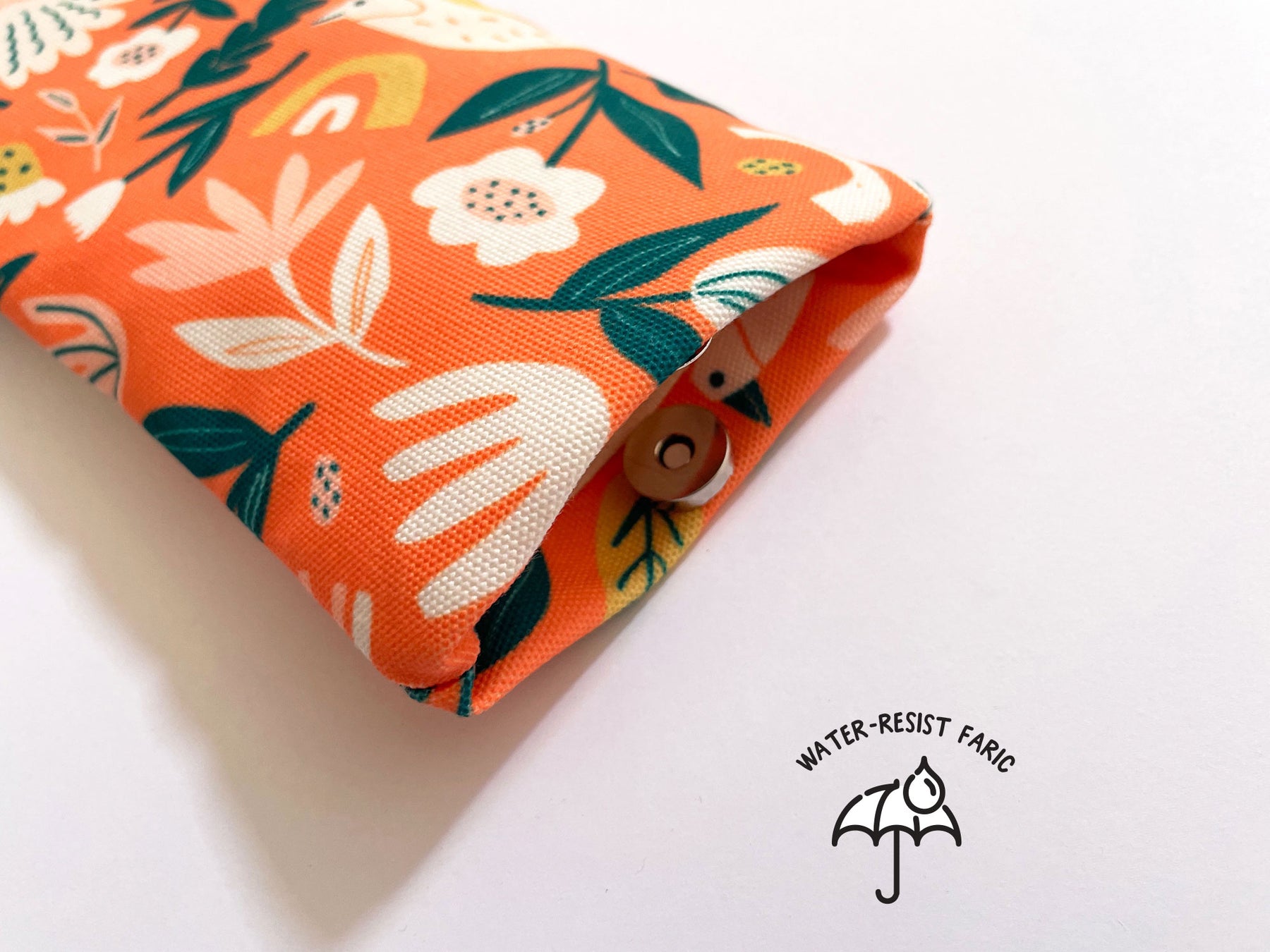 Fabric Glasses, Sunglasses Case, Handmade Pouch - Orange Flowers