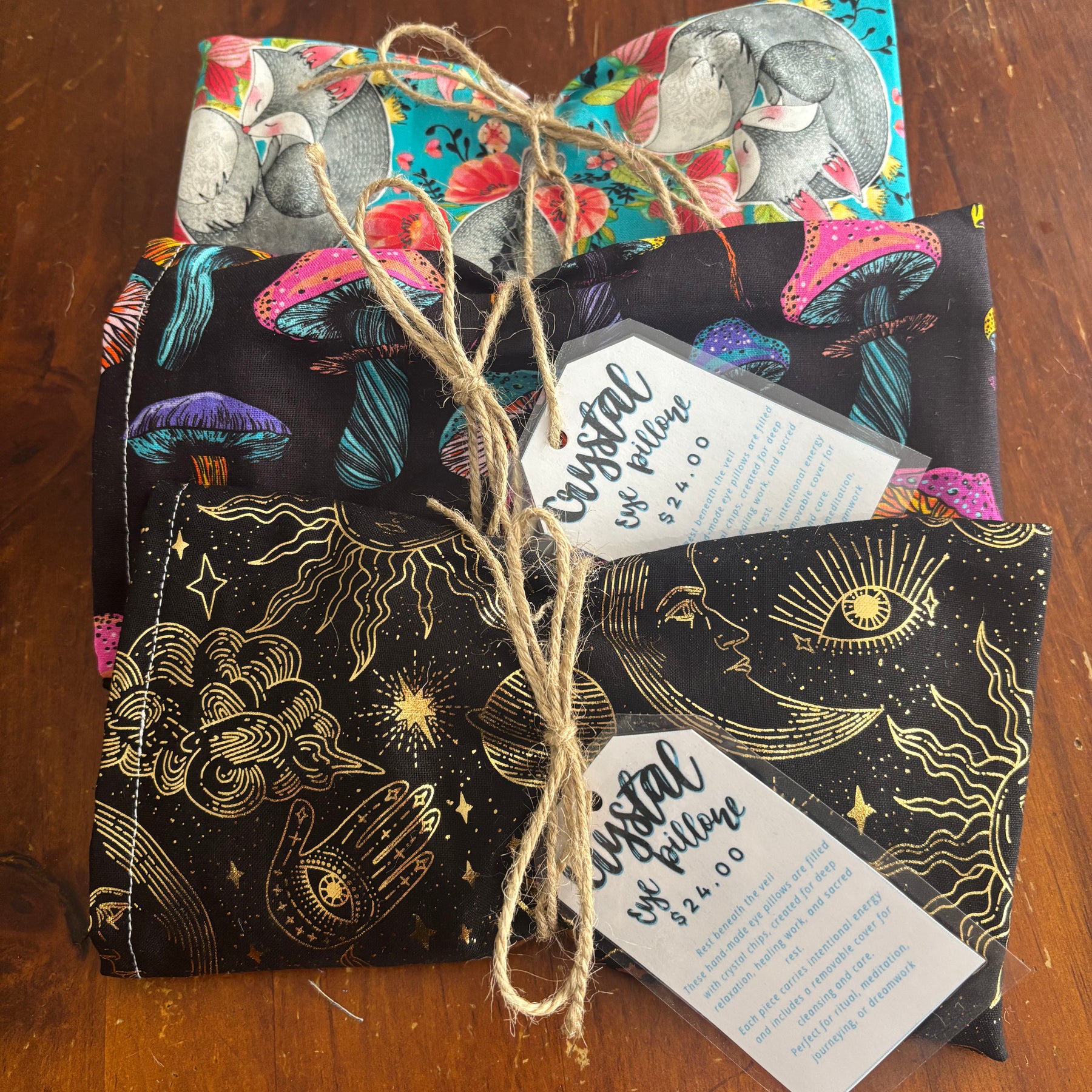 Crystal eye pillow- Sun & Moon