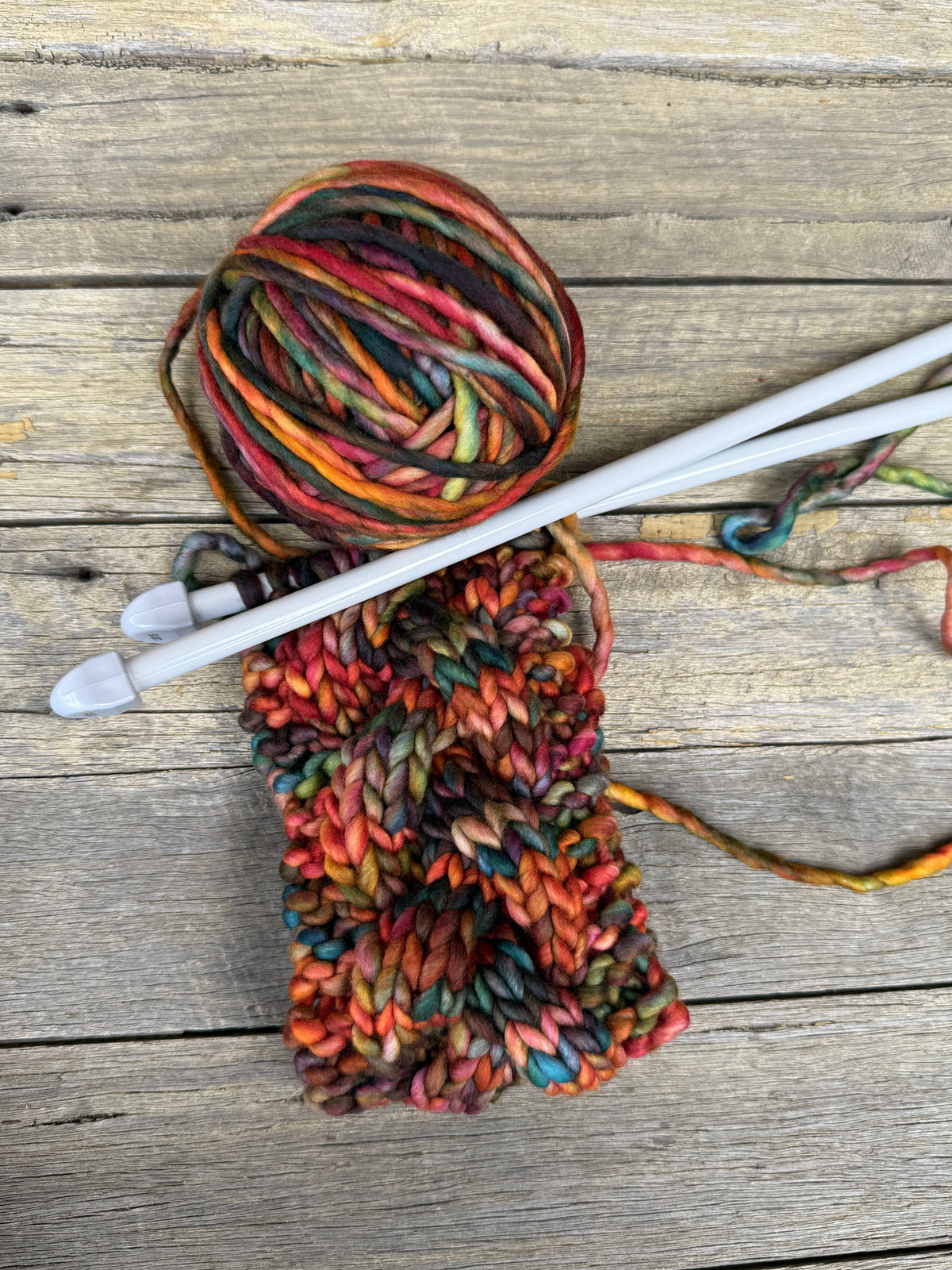 Hand Knitted Merino Headband, Colorful Rainbow Headband