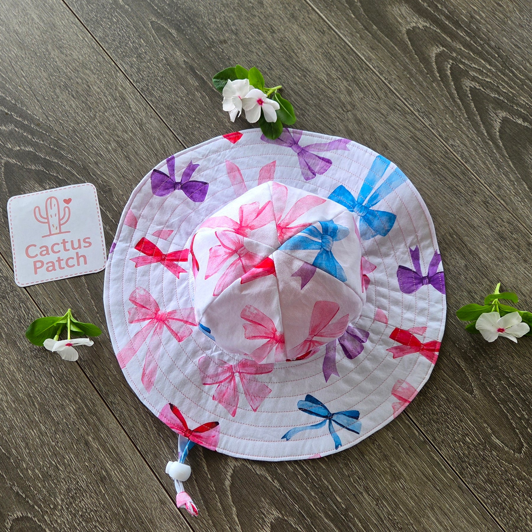 "Beautiful Bows" Dress, Bloomers, Bow & Sunhat - 3-6 Months