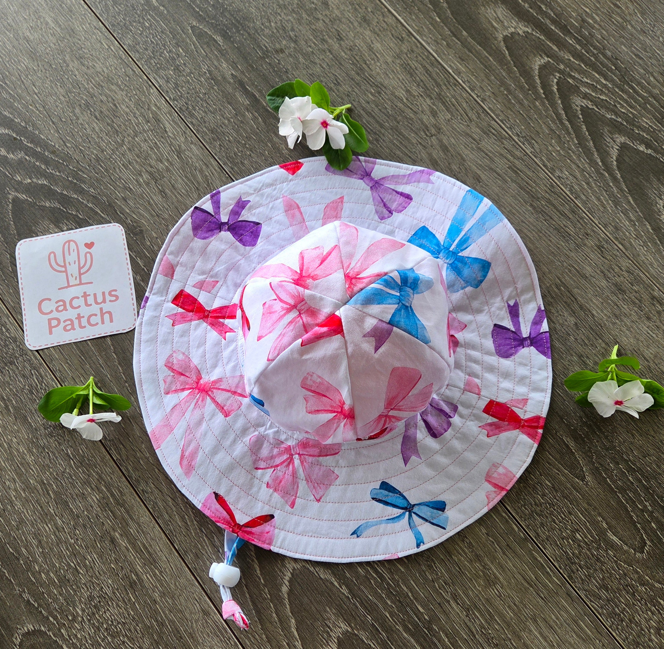 "Beautiful Bows" Dress, Bloomers, Bow & Sunhat - 3-6 Months