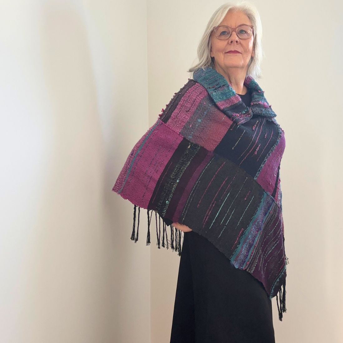 Handwoven Poncho - Art To Wear Original - Great For Travel