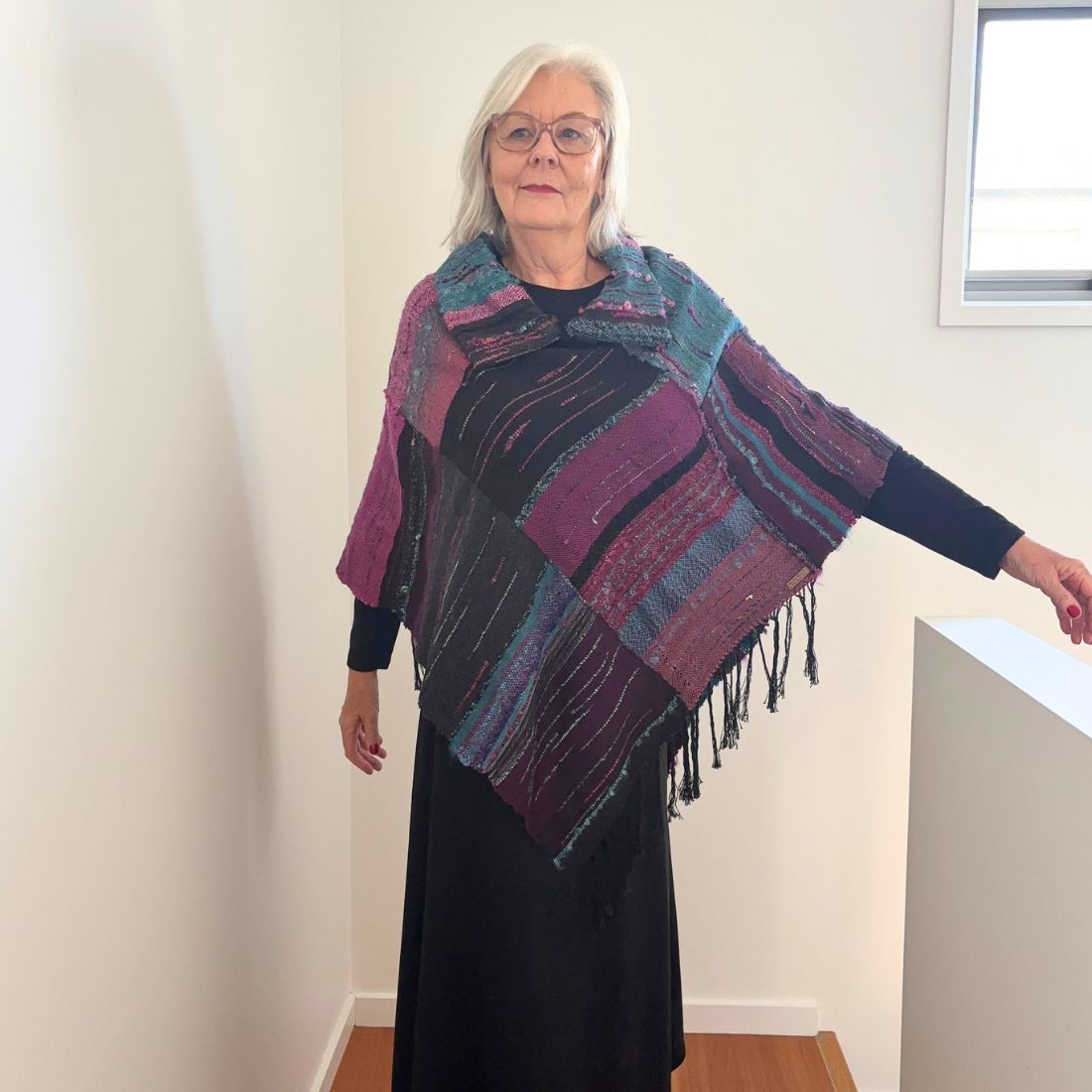 Handwoven Poncho - Art To Wear Original - Great For Travel