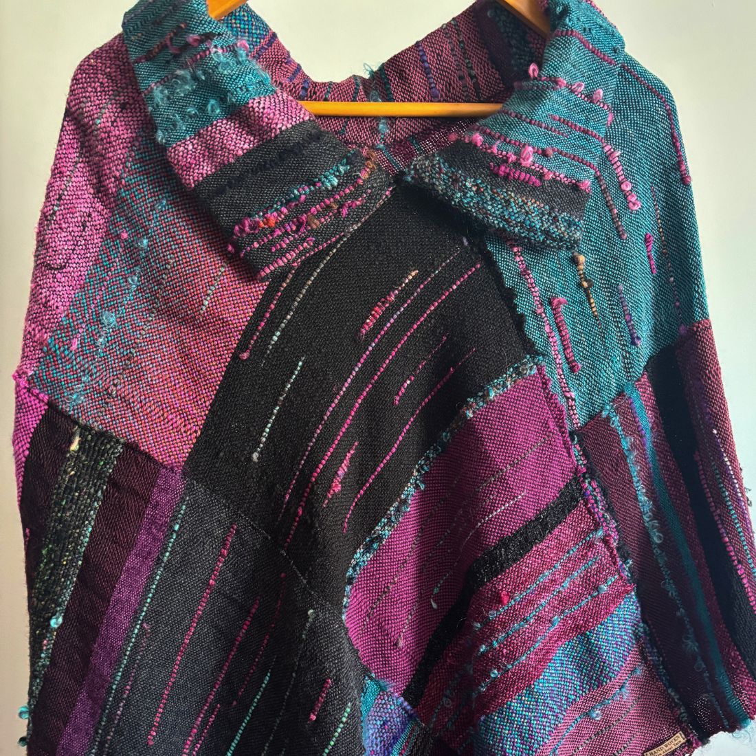 Handwoven Poncho - Art To Wear Original - Great For Travel