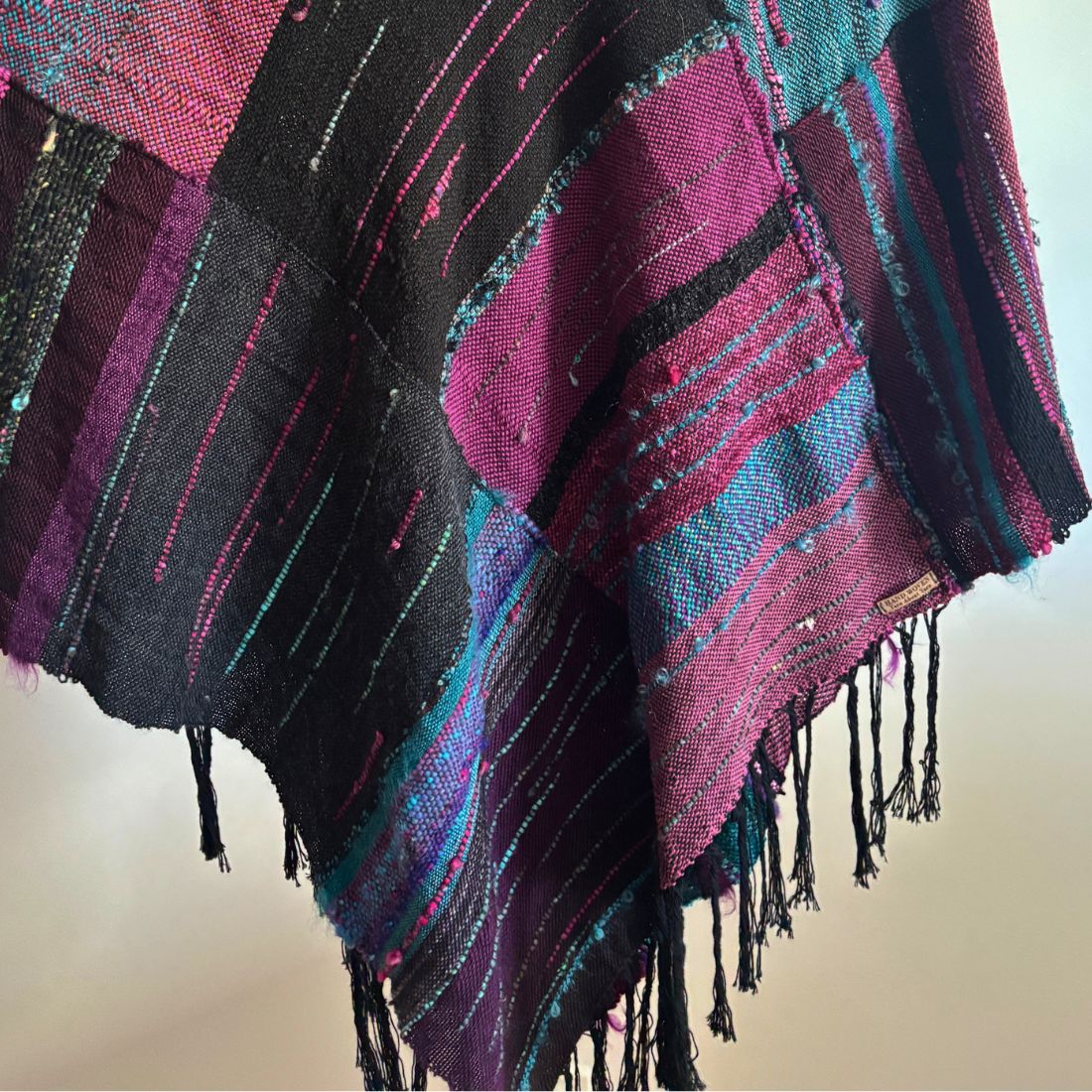 Handwoven Poncho - Art To Wear Original - Great For Travel