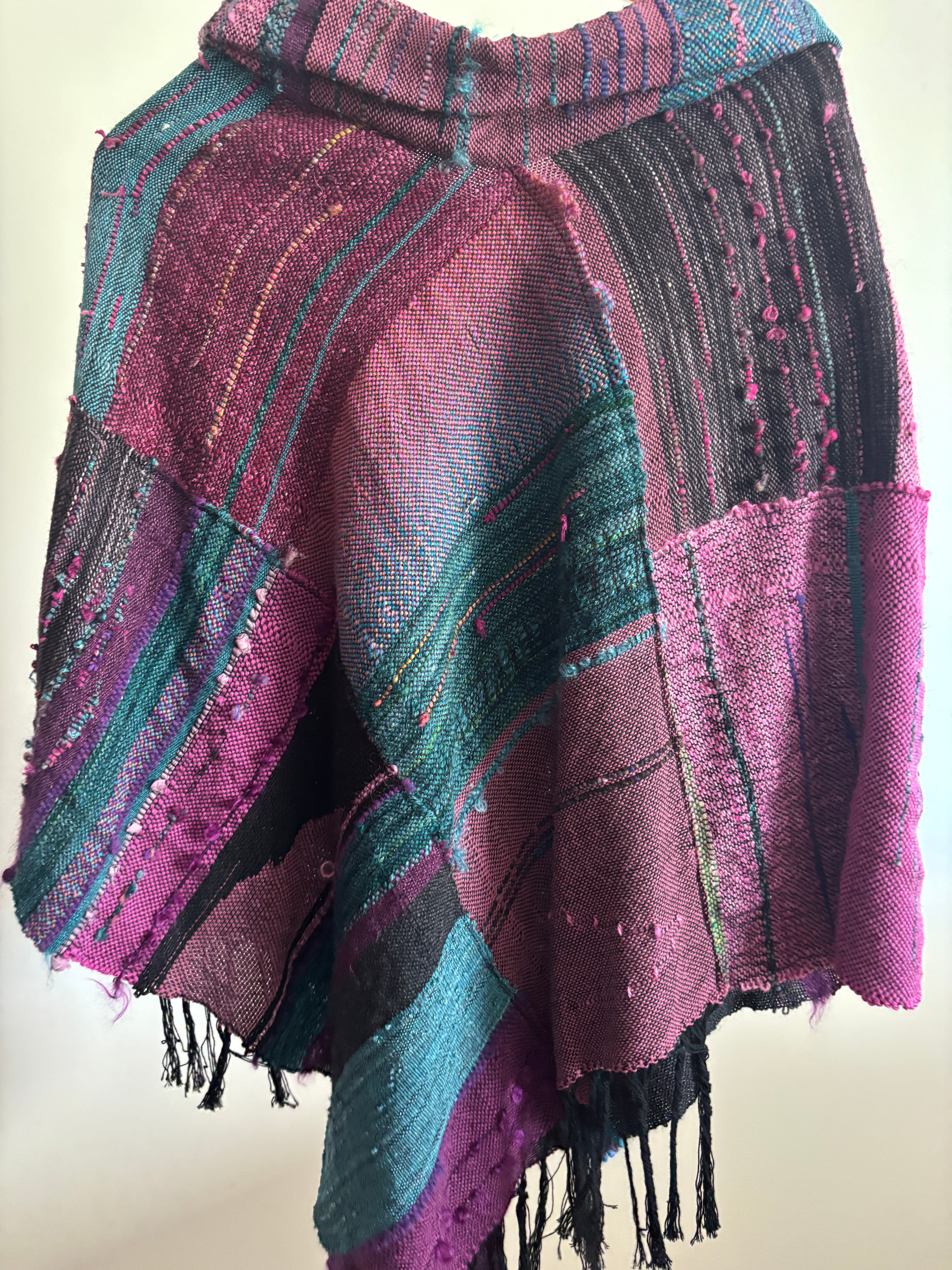 Handwoven Poncho - Art To Wear Original - Great For Travel