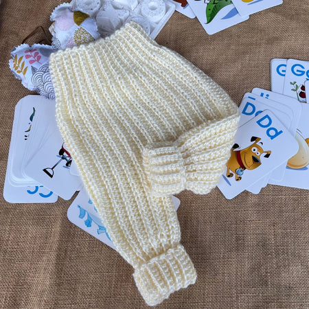 Handmade crochet | baby pants | cream | Flexible fit