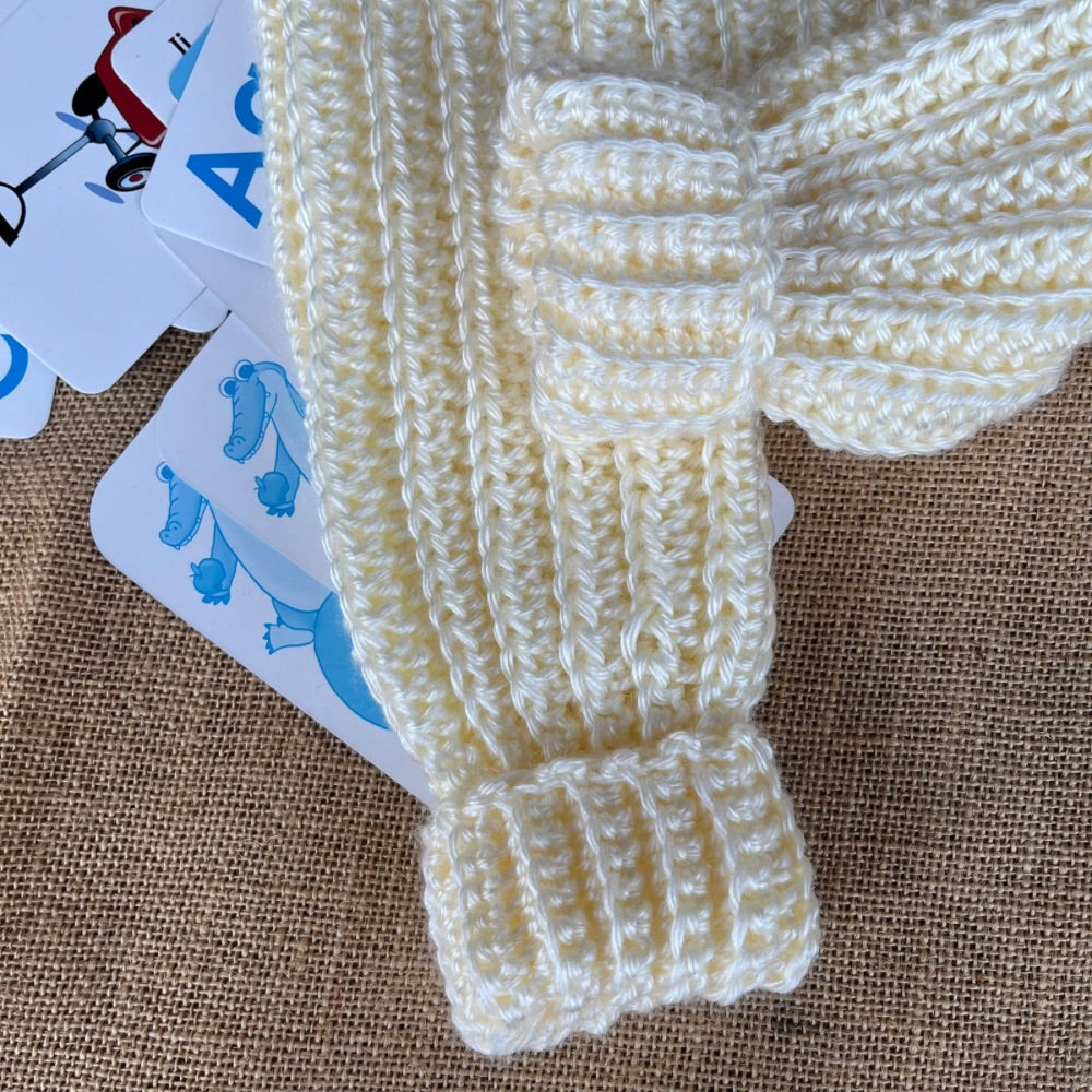 Handmade crochet | baby pants | cream | Flexible fit