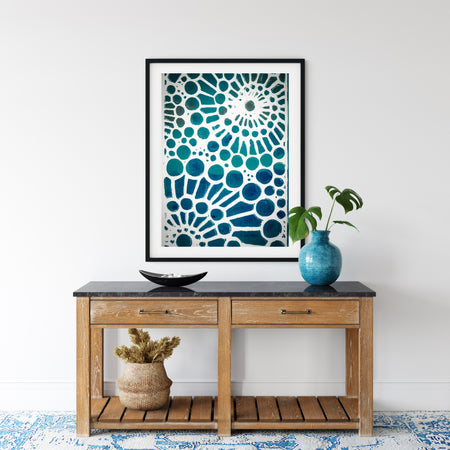 Abstract Ocean Inspired Teal Print