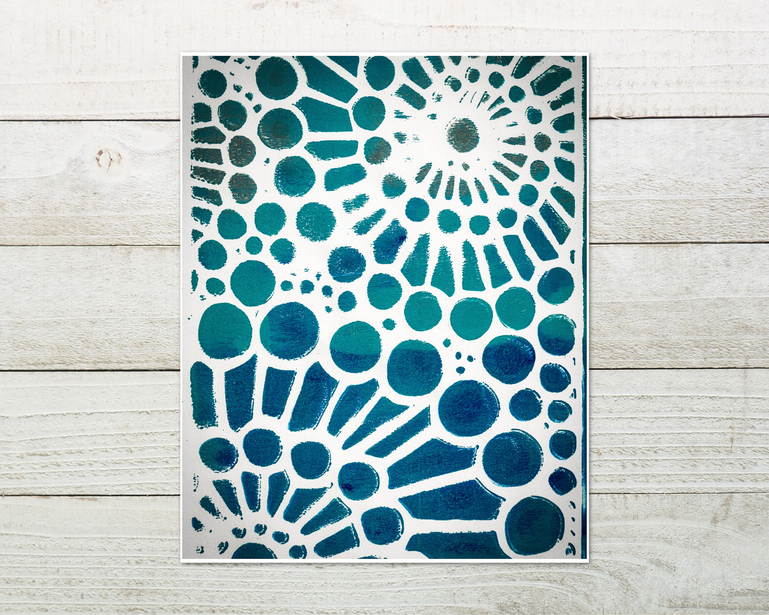 Abstract Ocean Inspired Teal Print