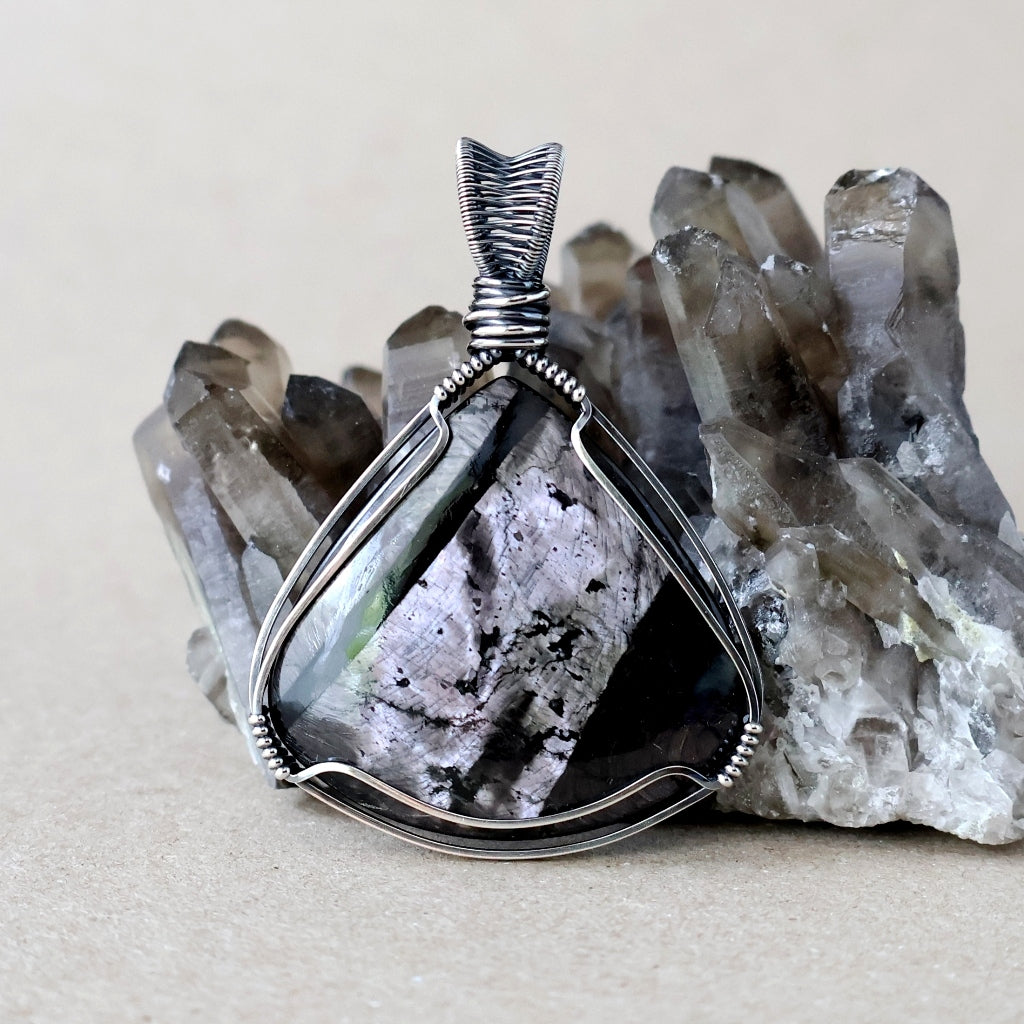 Handcrafted Hypersthene Pendant - Talisman of Vision