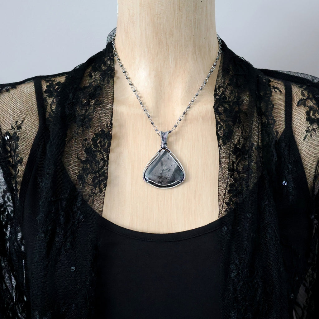 Handcrafted Hypersthene Pendant - Talisman of Vision