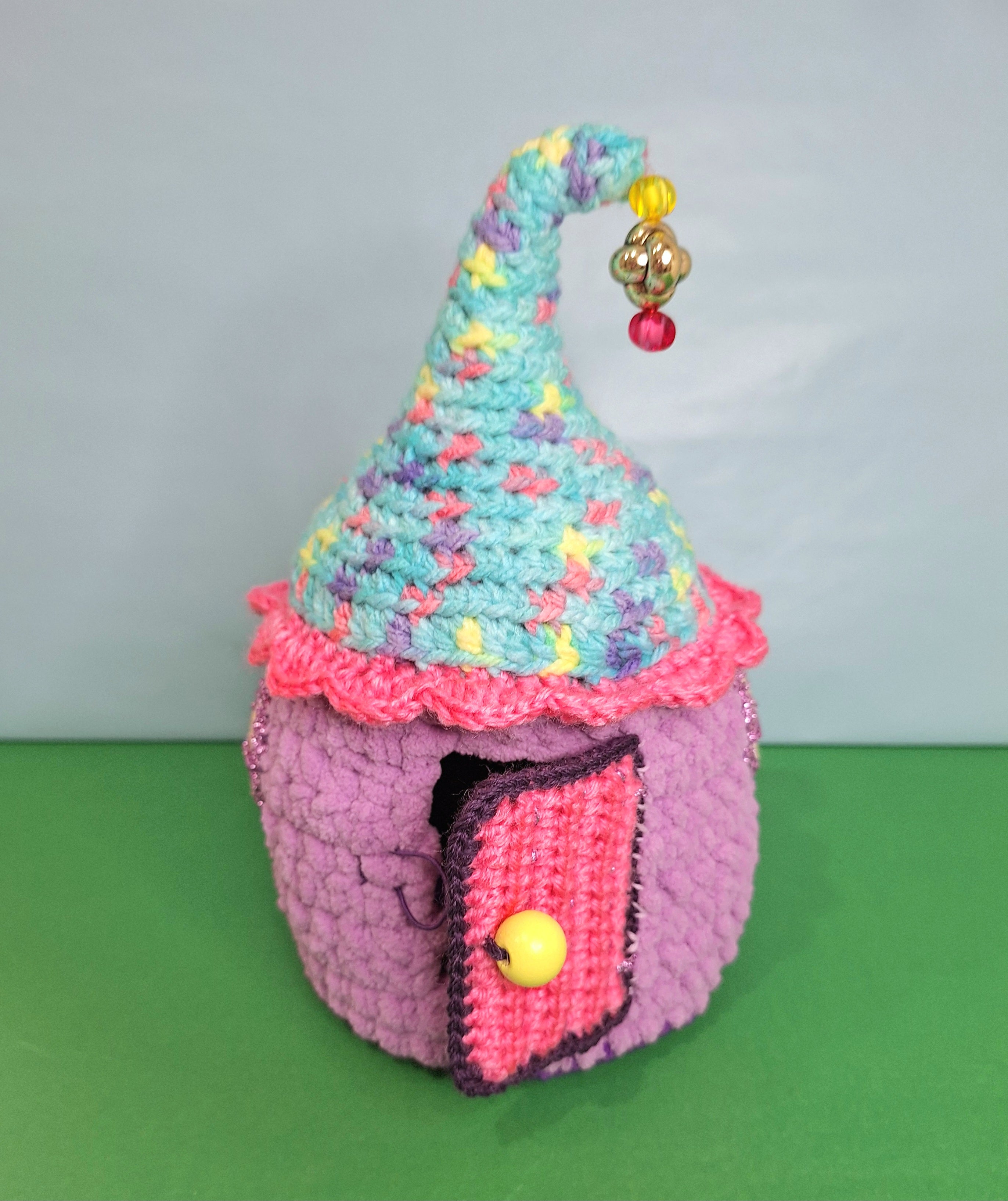 Enchanted Crochet Fairy House Play Set with Two Fairies