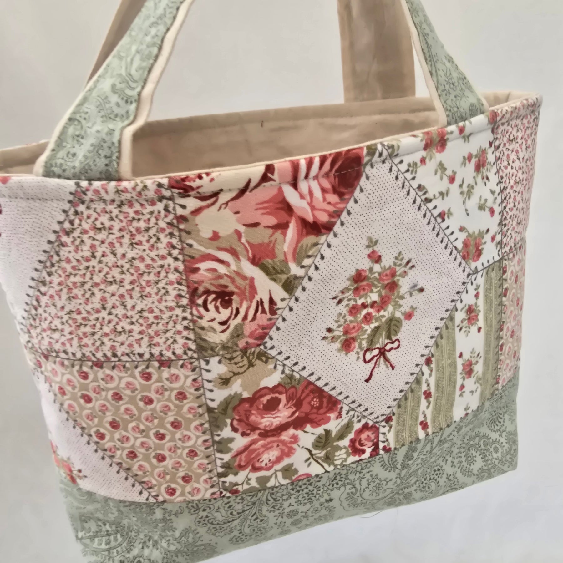 Handmade |Classic Handbag | Vintage Rose | Cottage Garden Collection
