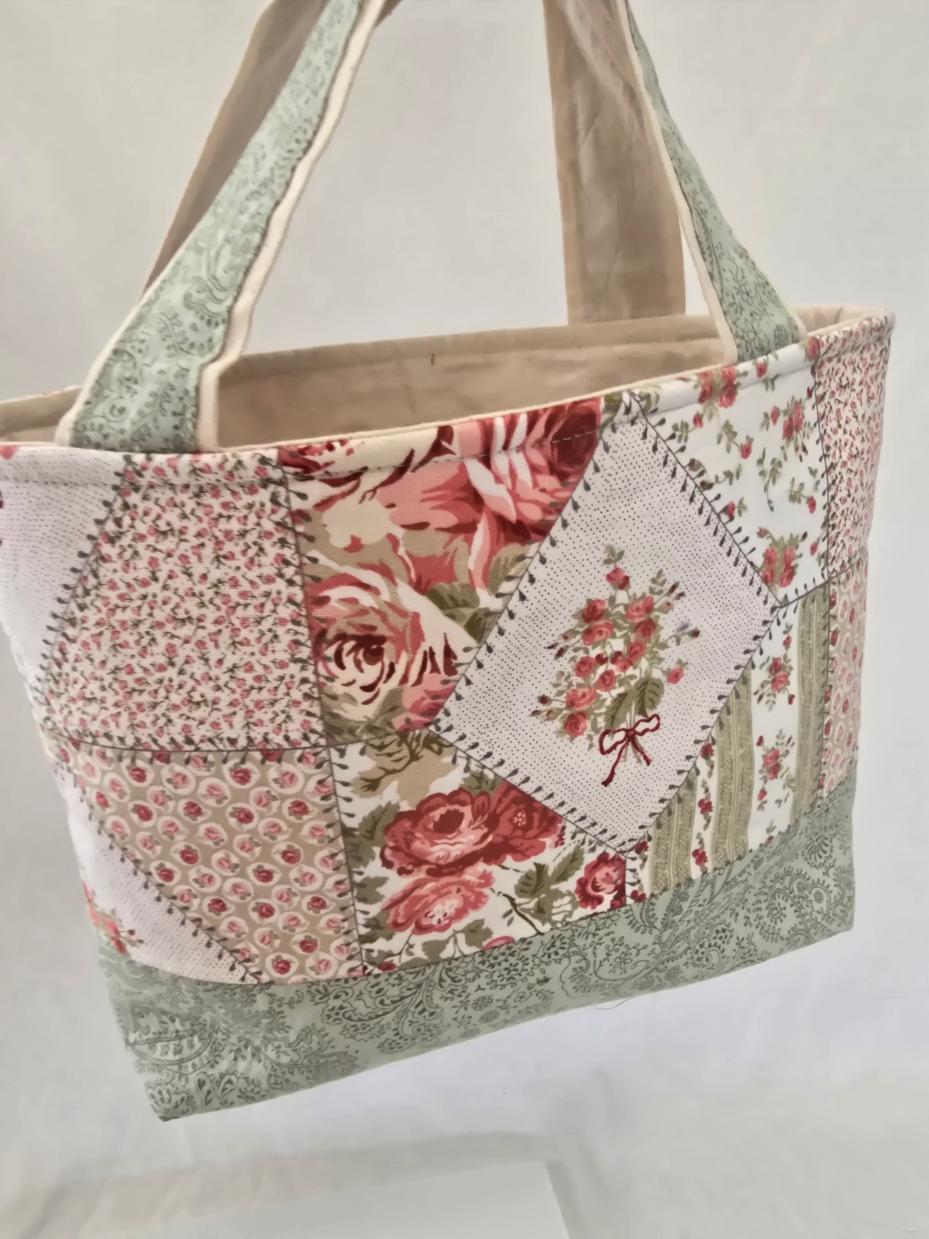 Handmade |Classic Handbag | Vintage Rose | Cottage Garden Collection