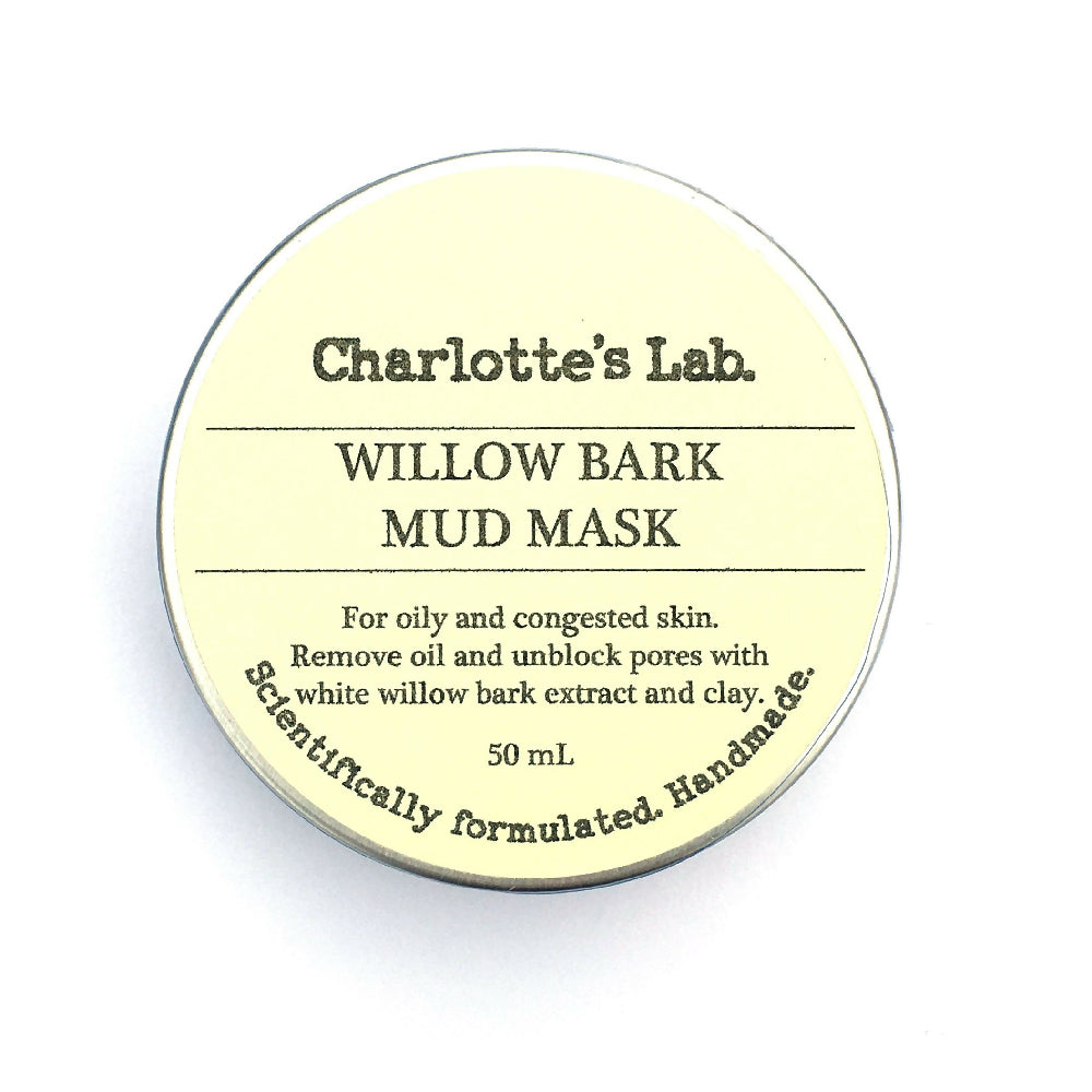 willow bark mud mask clearing face mask for oily skin pimples charlottes lab