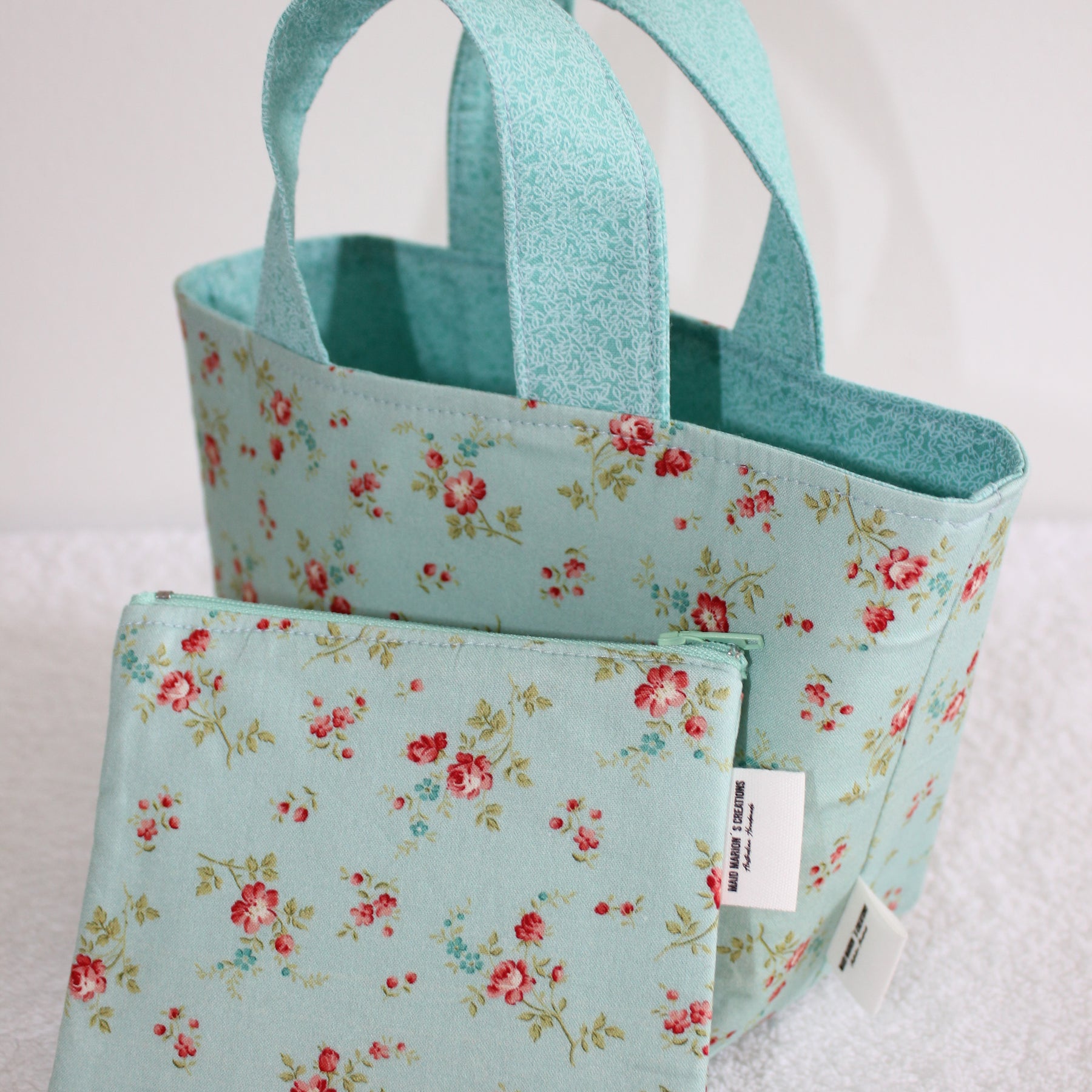 AQUAMARINE FLORAL - TINY TOTS TOTE BAG RANGE