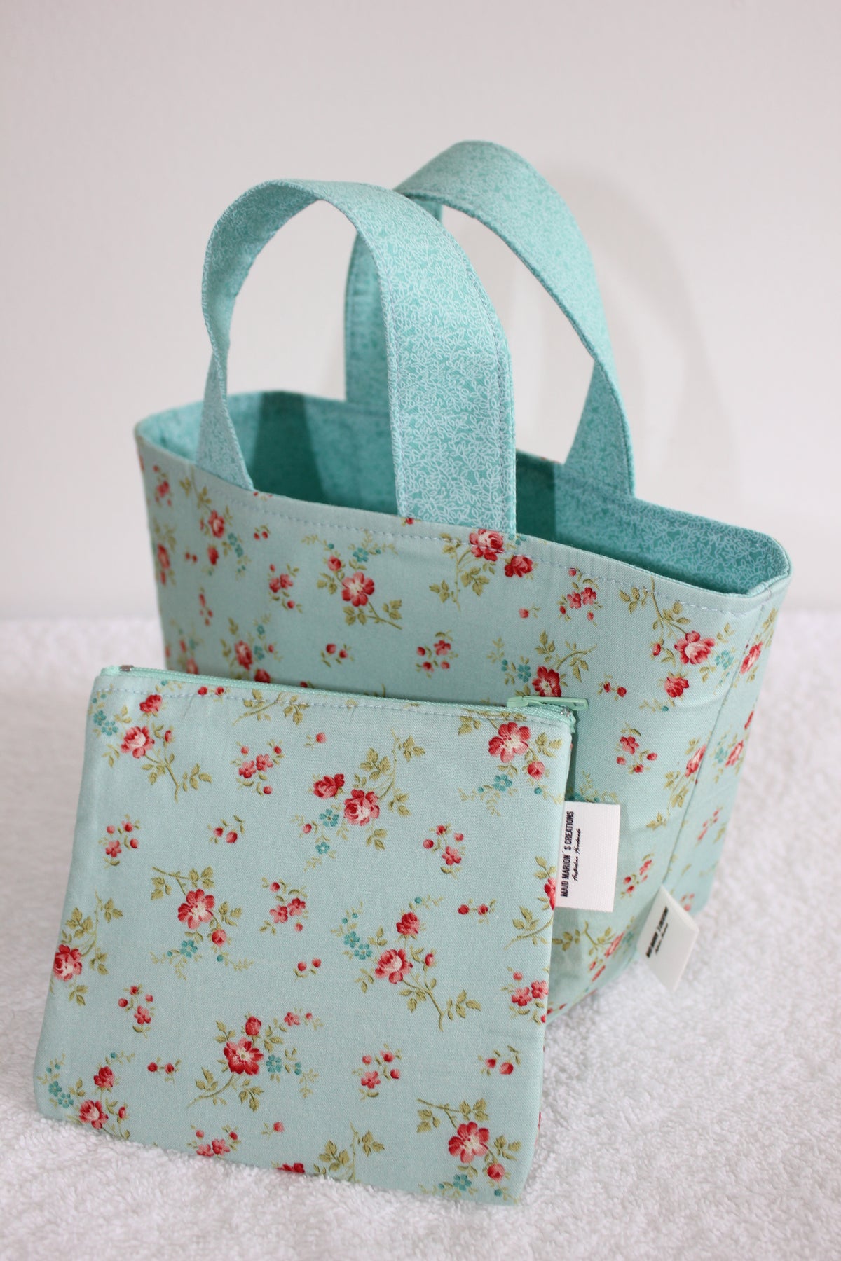 AQUAMARINE FLORAL - TINY TOTS TOTE BAG RANGE