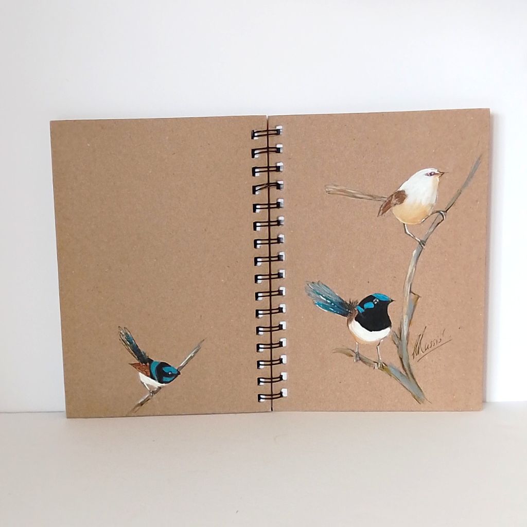 Handpainted Blue Wren Series Notebooks