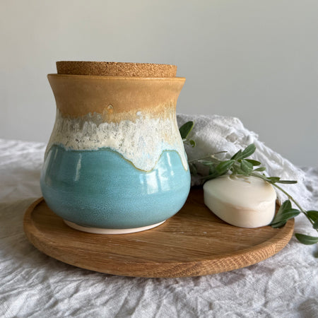 Dune | Handmade Ceramic Lidded Jar + Cork Lid