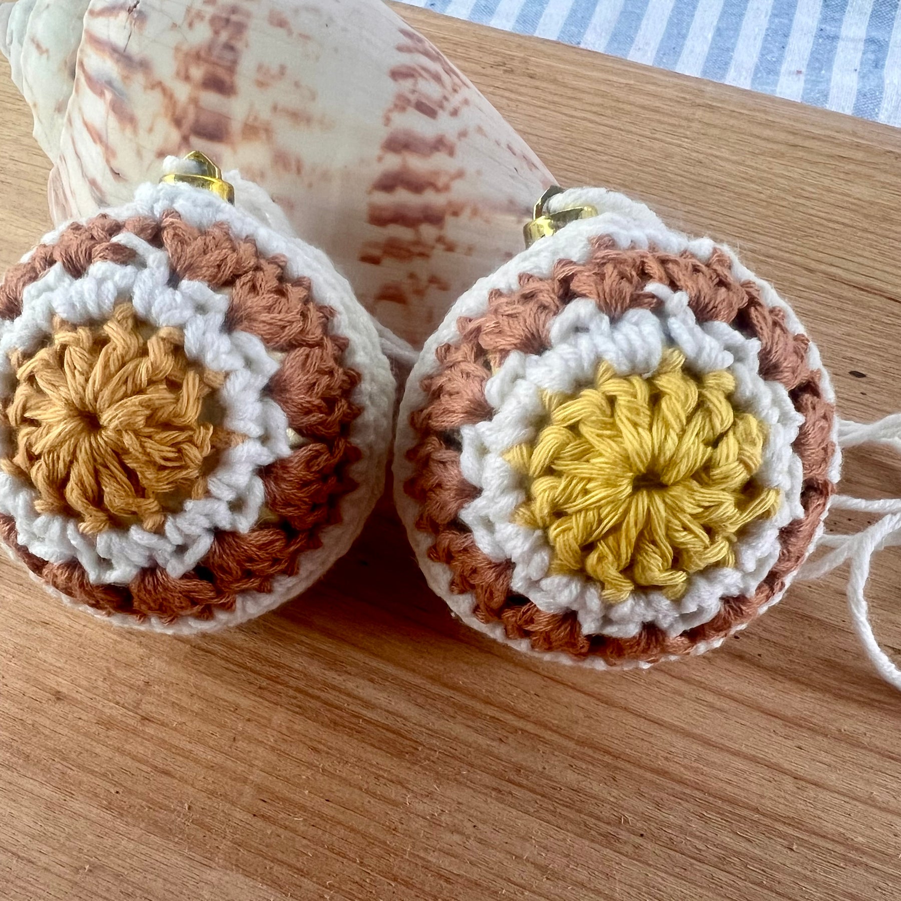 Crochet Christmas Baubles,  Coastal Boho Christmas Tree Decor, Eco Friendly