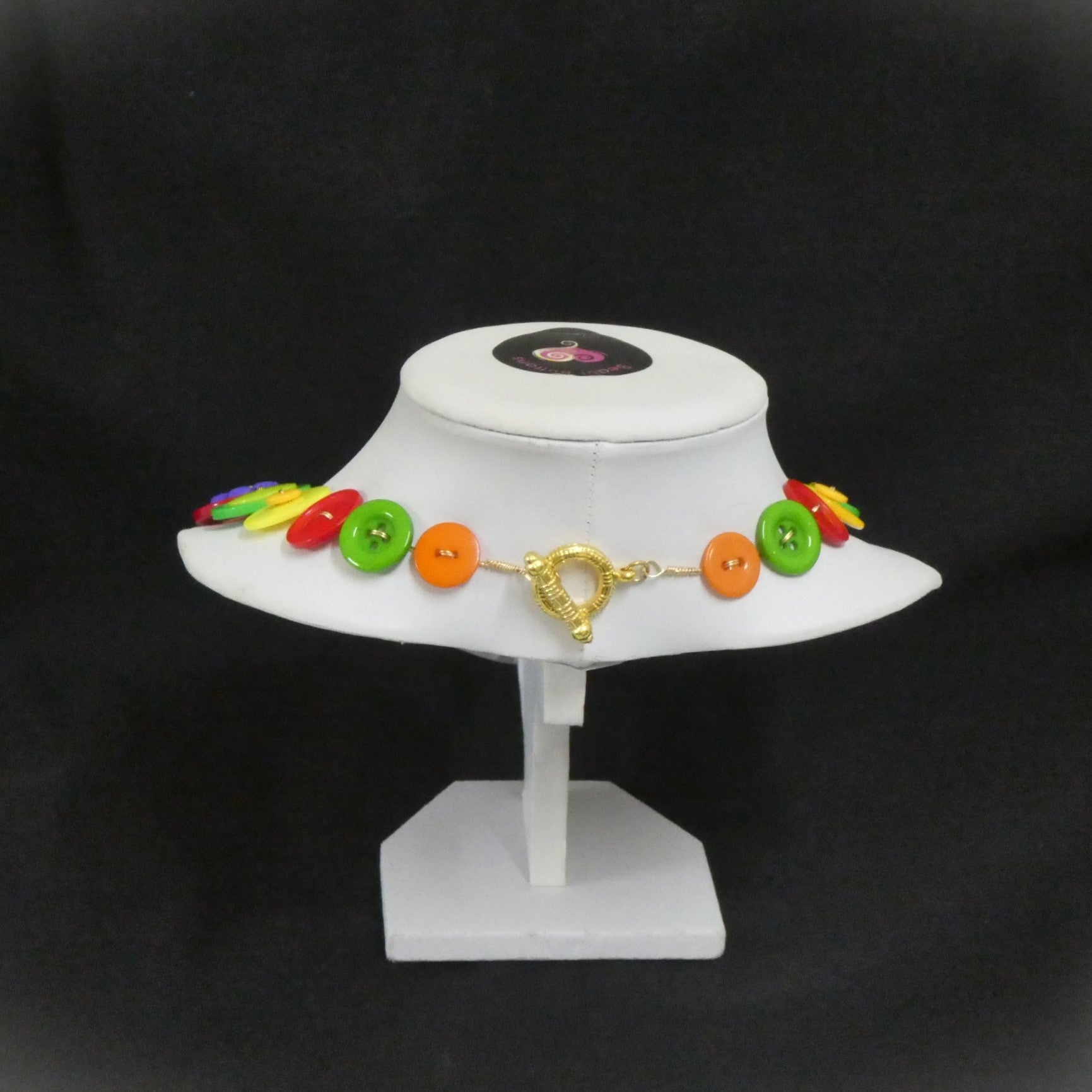 Button necklace - Summer Flowers