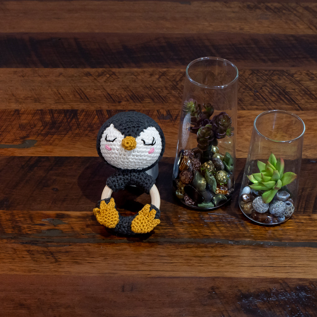 Baby Gift Sets - Lovey, Towel and Rattle - Penguin