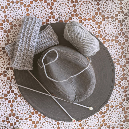 Drover Fingerless Mitts. Handknit Wool Wrist Warmers