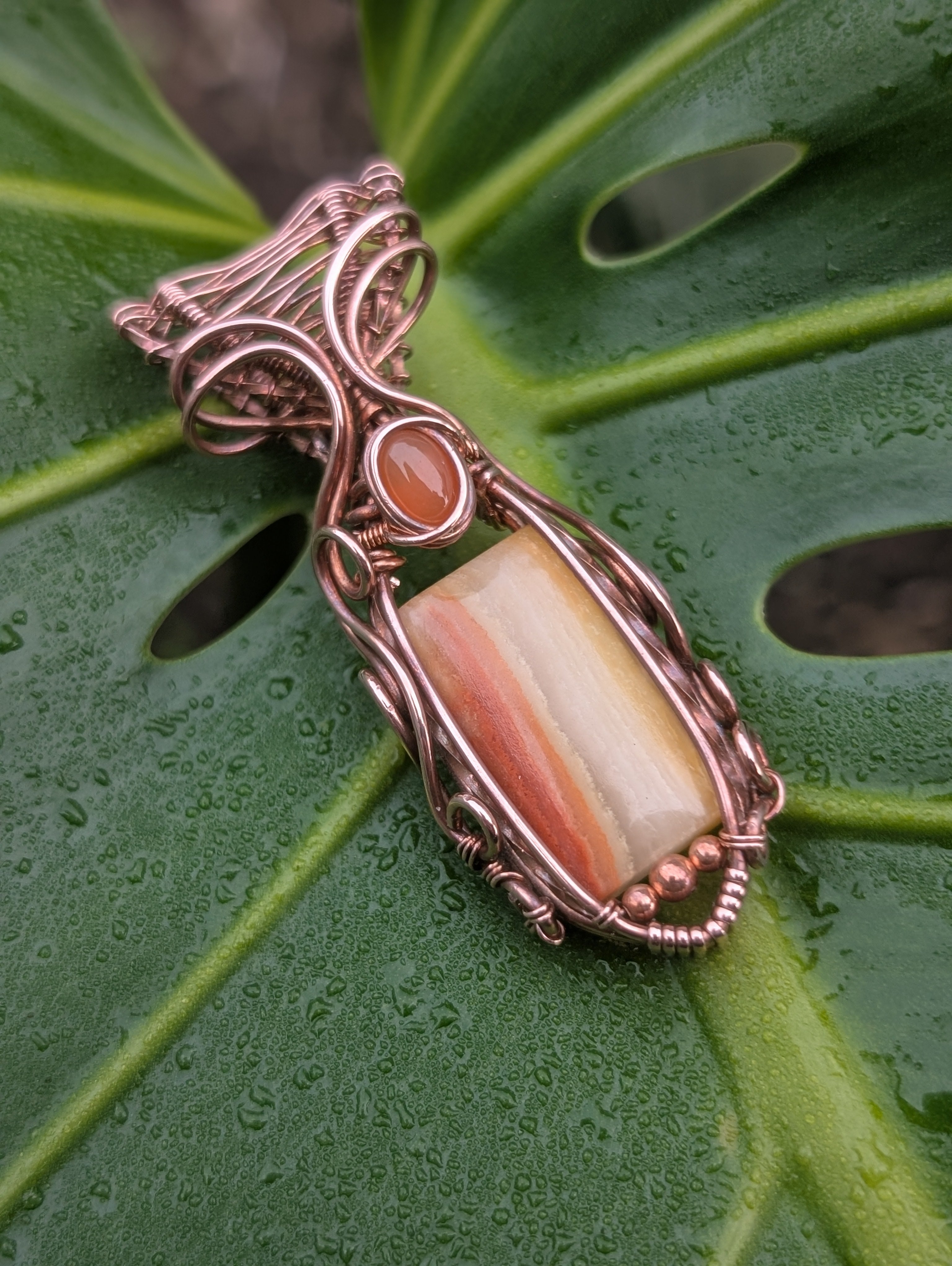 Chariot - Gold & Yellow Calcite with Carnelian in Copper