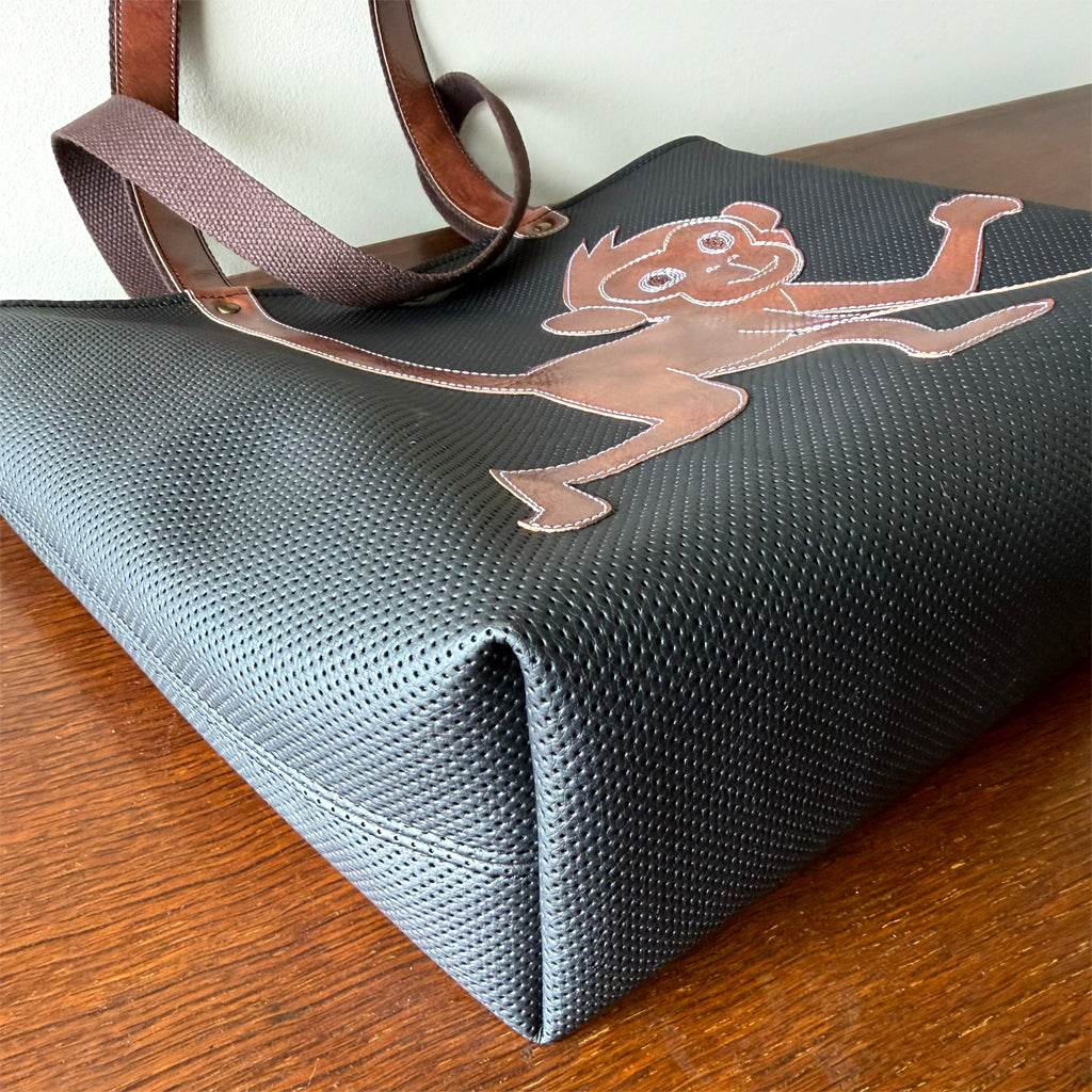 Handmade Monkey Tote Bag | Faux Leather Shoulder Bag | Unique Gift