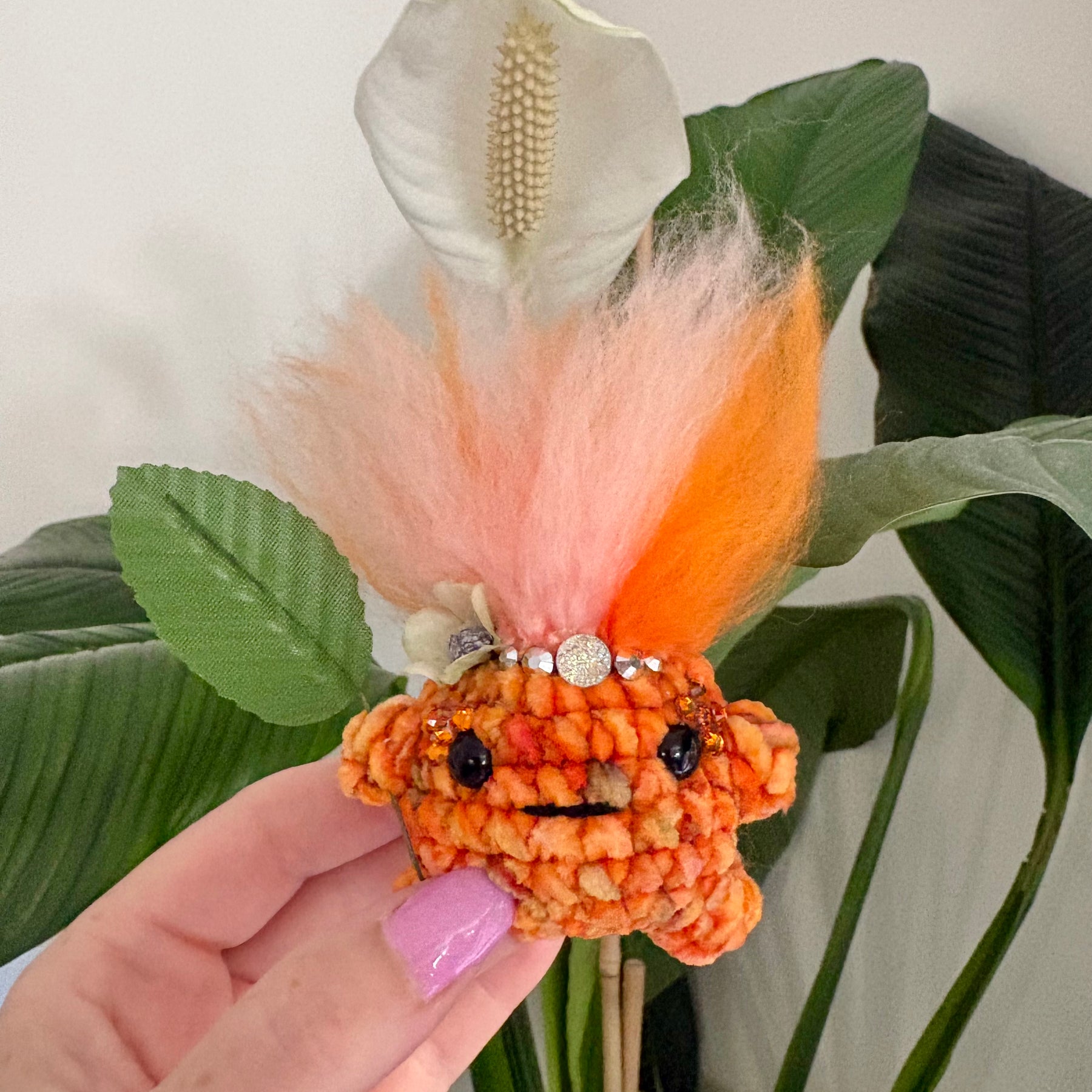 Handmade crochet Cosplay Forest Sprite woodland guardian fairy creature familiar