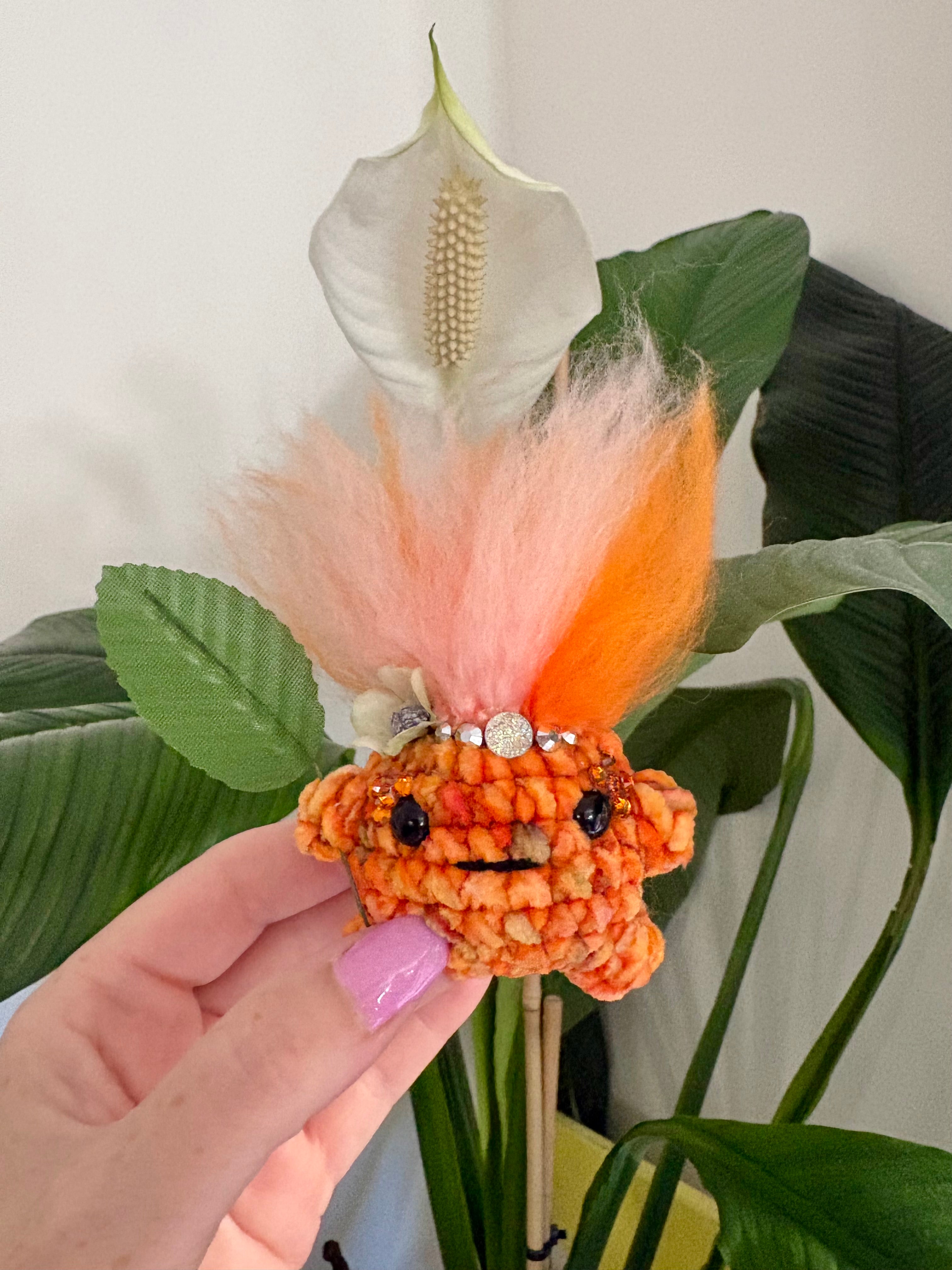 Handmade crochet Cosplay Forest Sprite woodland guardian fairy creature familiar
