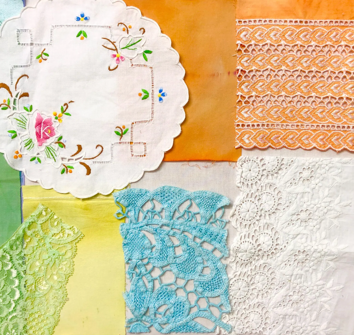 Slow Stitching Kit, Fabric Bundle - Rose Whimsy
