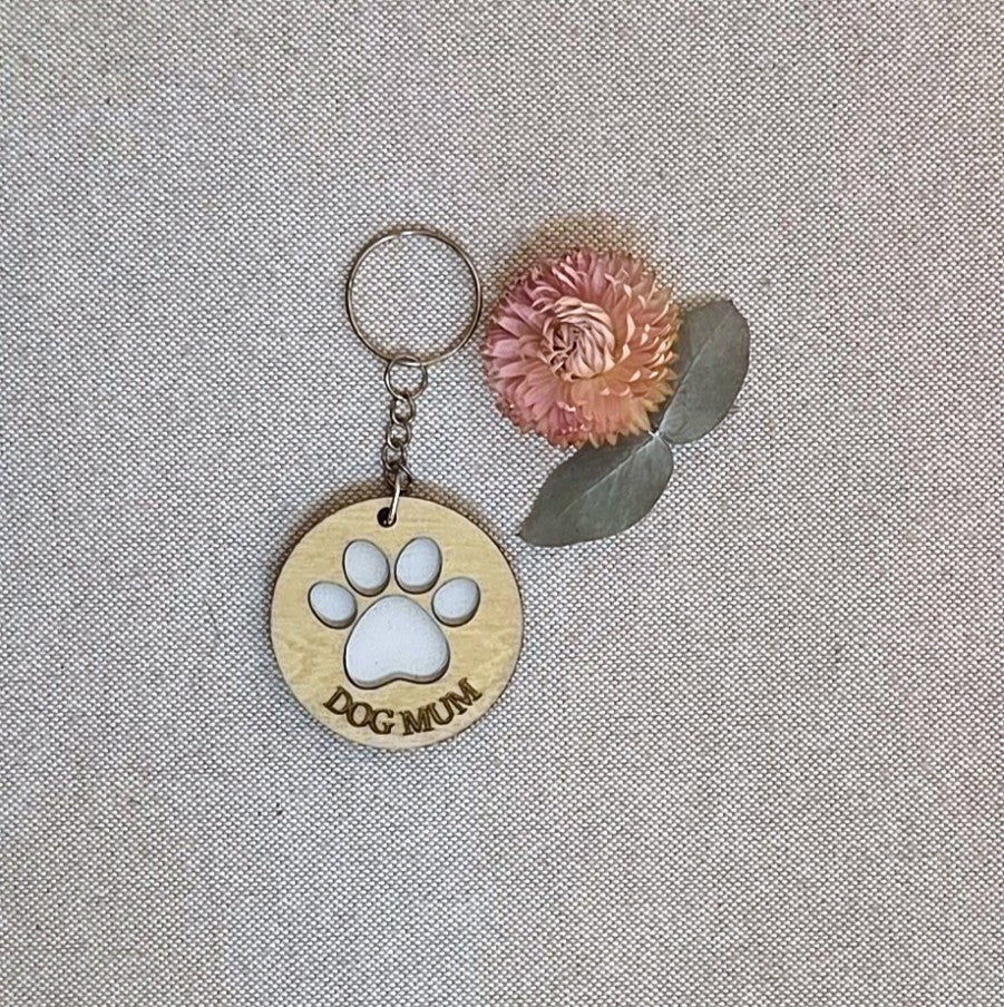 DOG MUM - Handcrafted Timber Keyrings