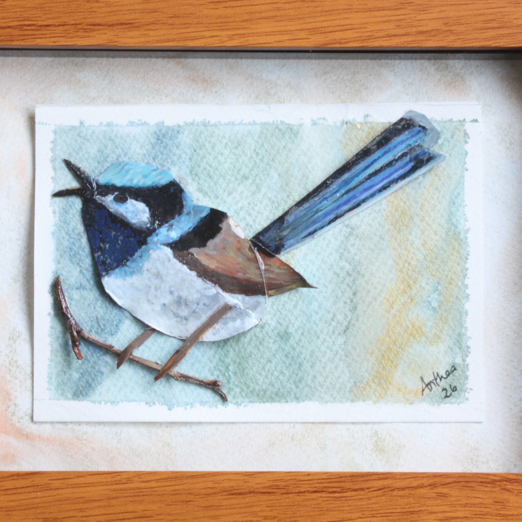Male Fairy Blue Wren Original Artwork