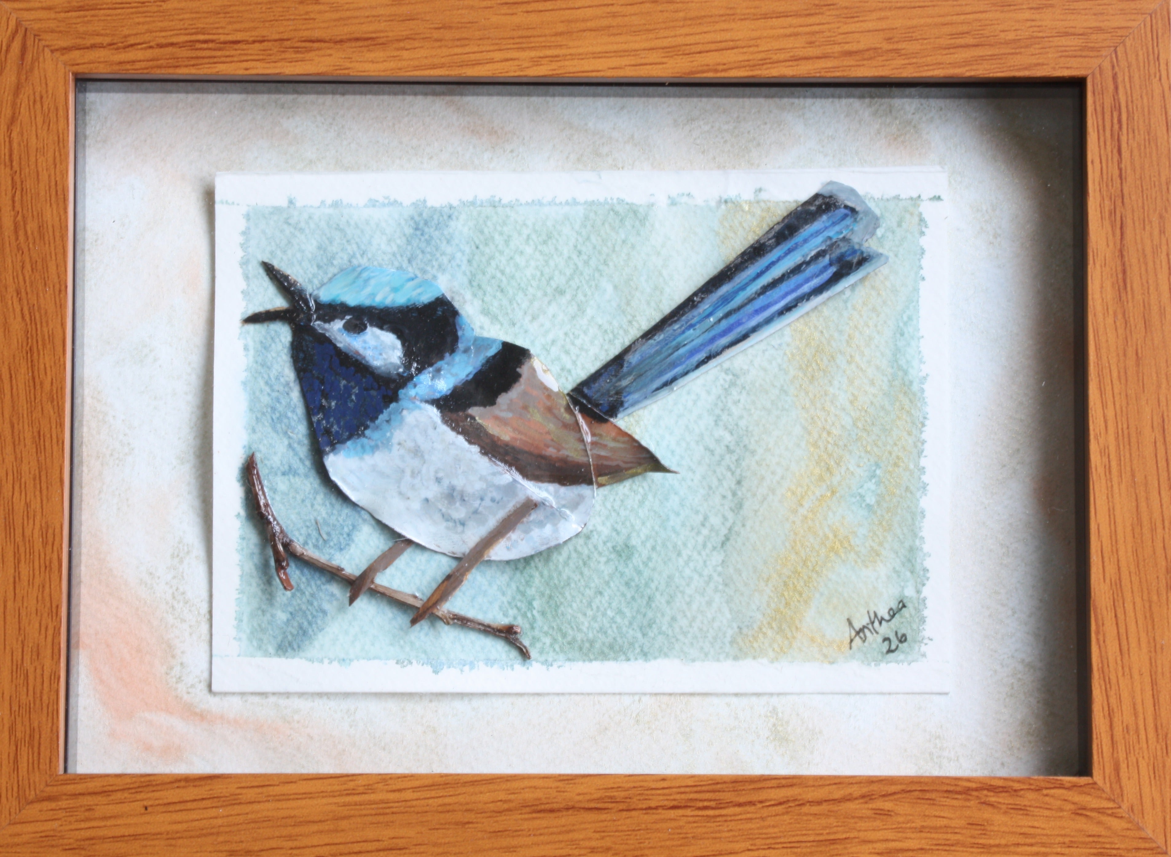 Male Fairy Blue Wren Original Artwork