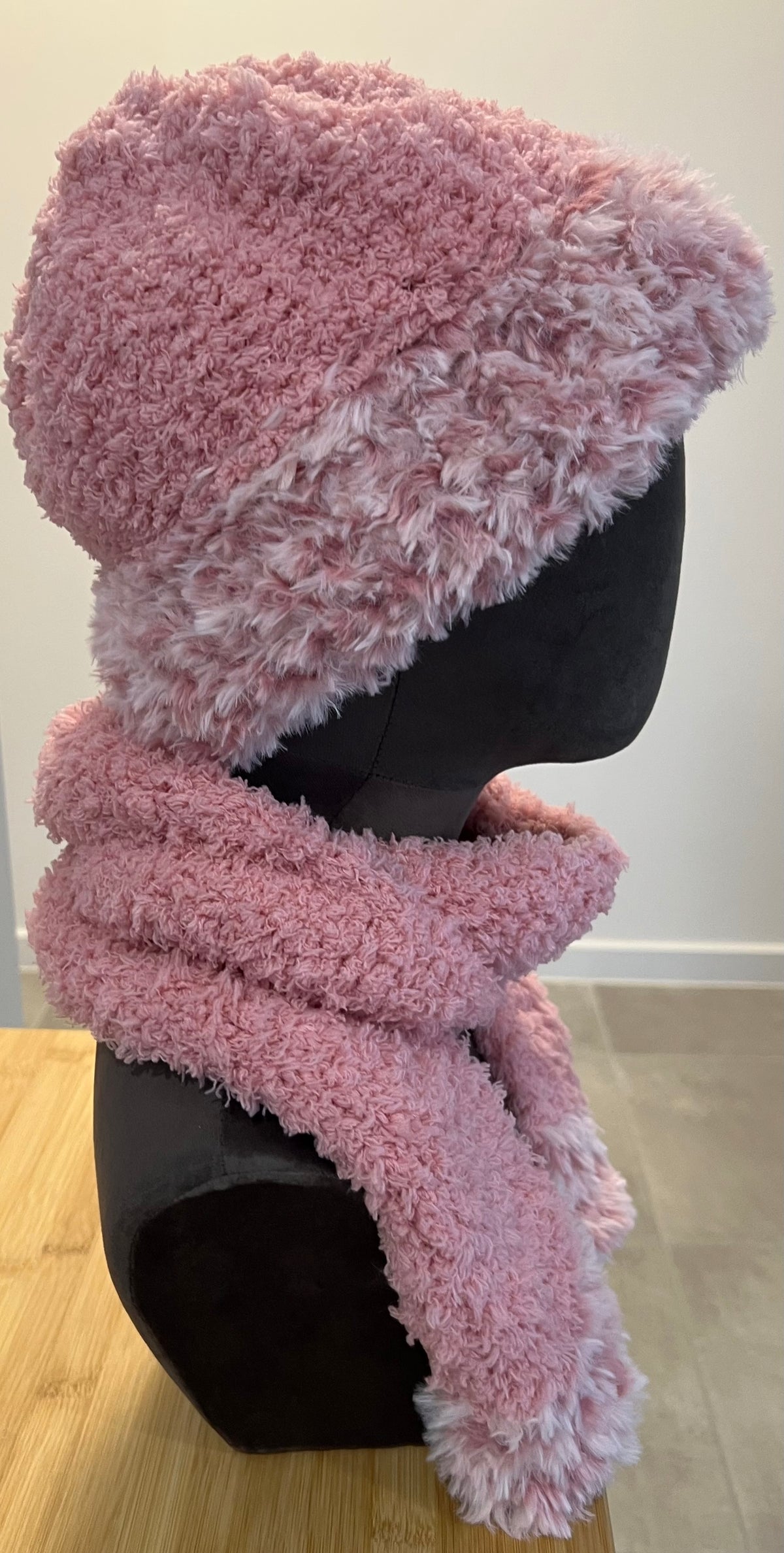 Pink Beanie and scarf set