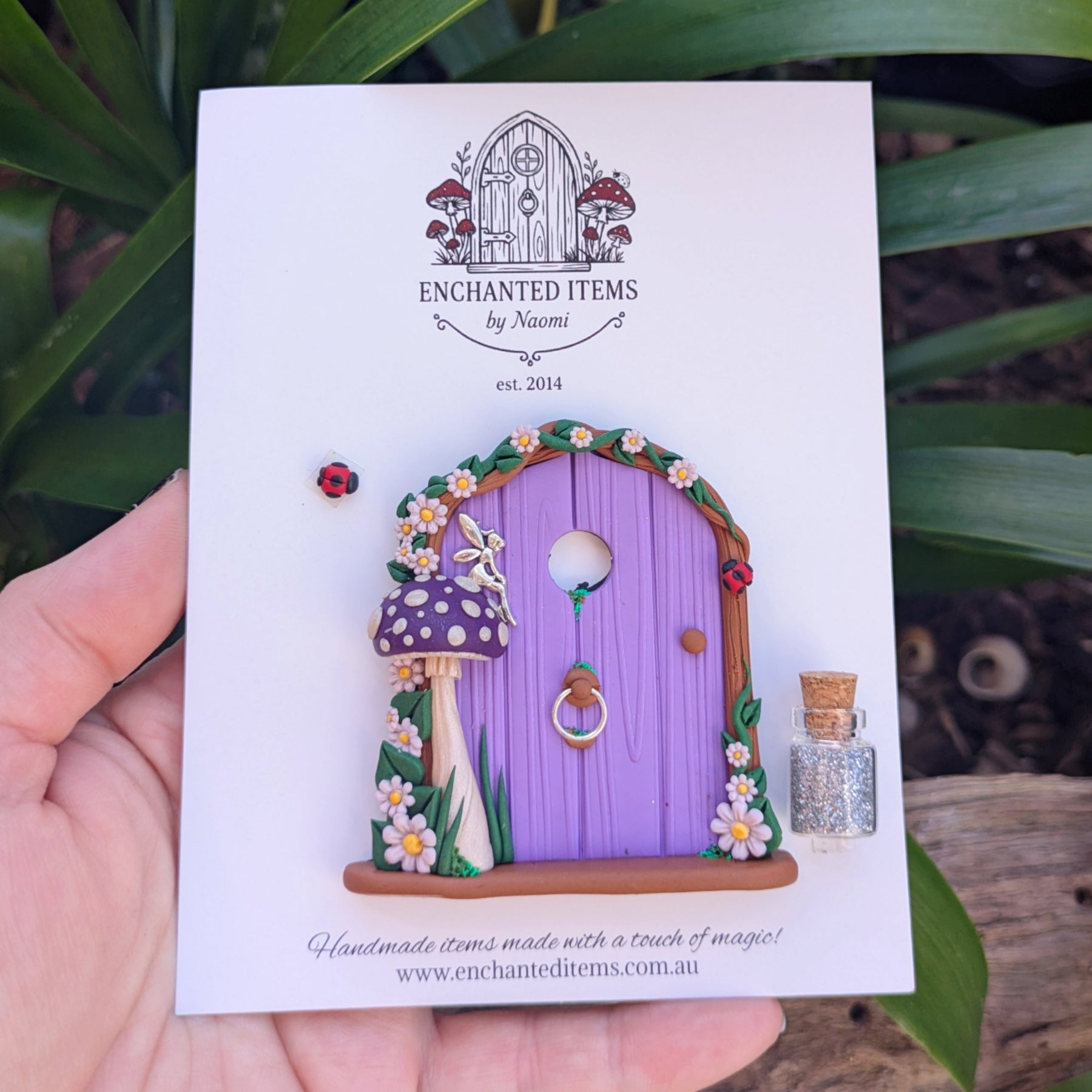 Mini Purple Woodland Fairy Door