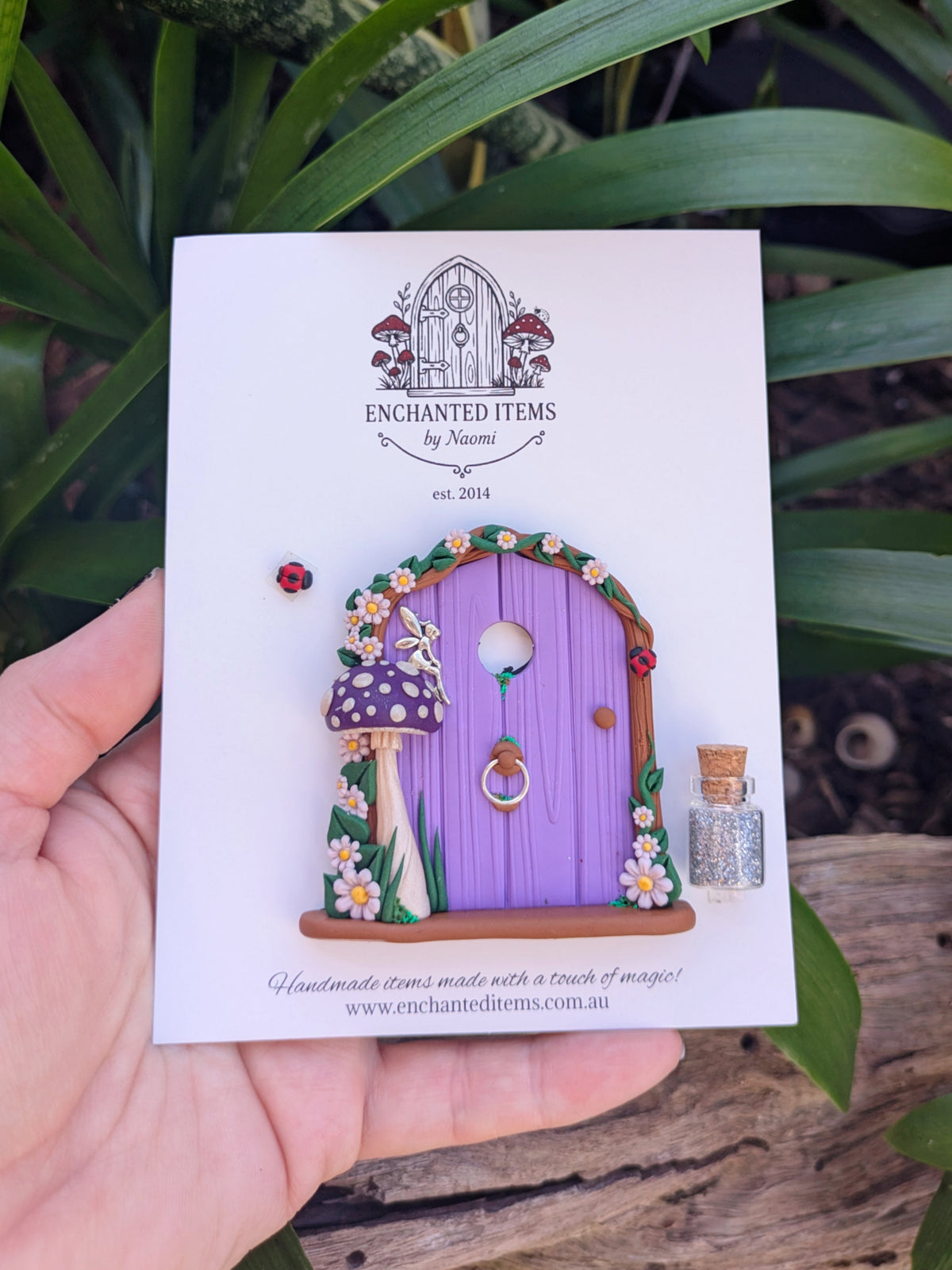 Mini Purple Woodland Fairy Door