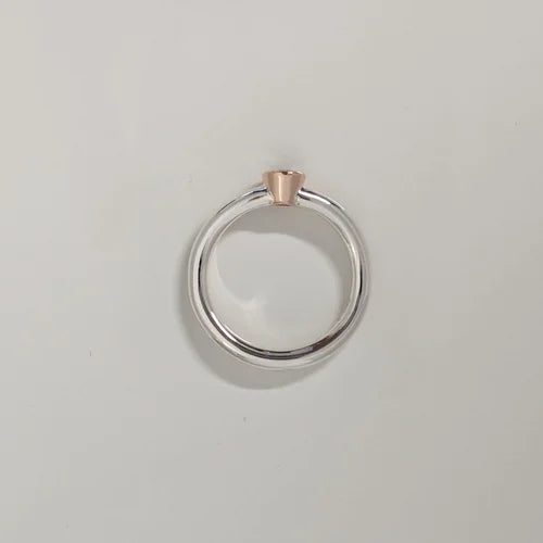 handmade sterling silver × 9ct rose gold australian sapphire ring