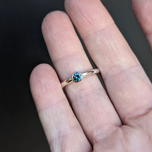 handmade sterling silver × 9ct rose gold australian sapphire ring