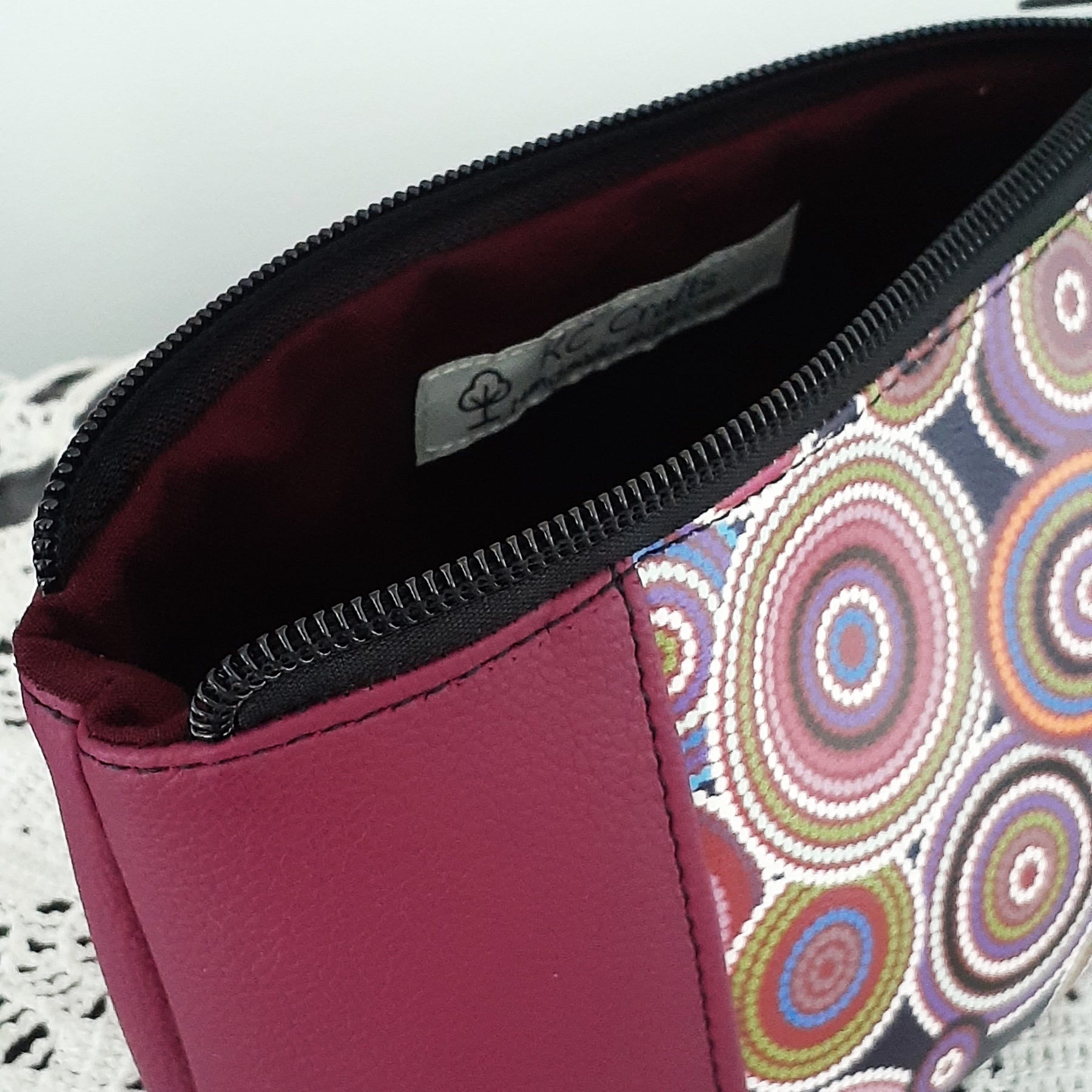 Rings of Circles - Wedge Shaped Zippered Pouch