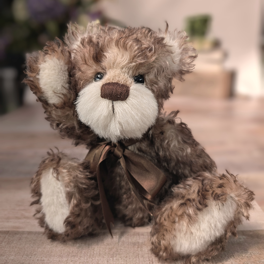 Brown Mohair and Cream Alpaca Collecatable Artist Bear