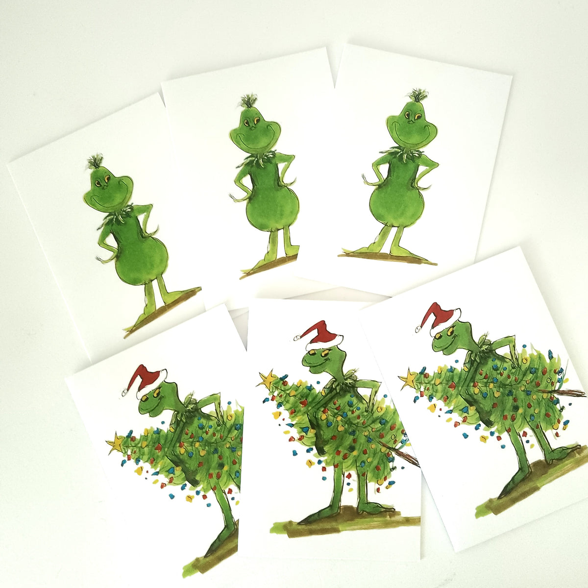 Grinch Christmas cards and tags
