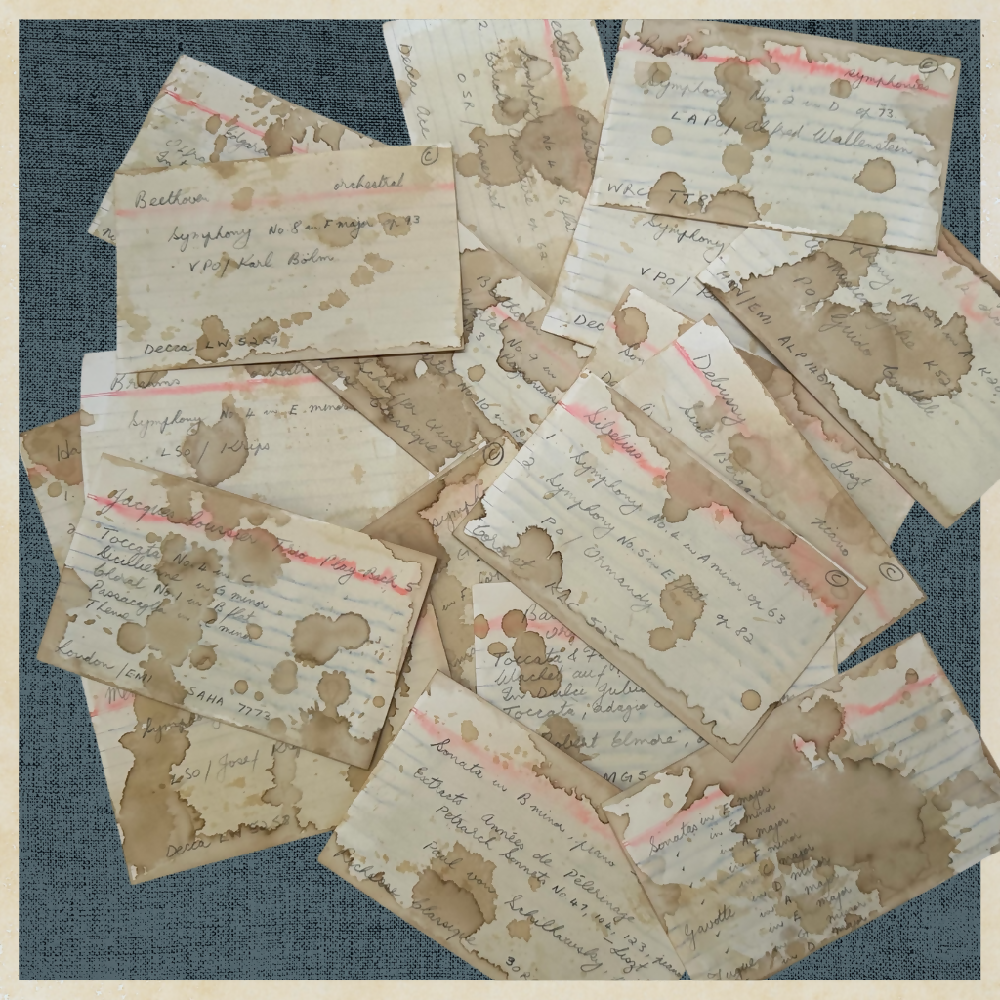 TLP Unique Handwritten Aged Index Cards 2