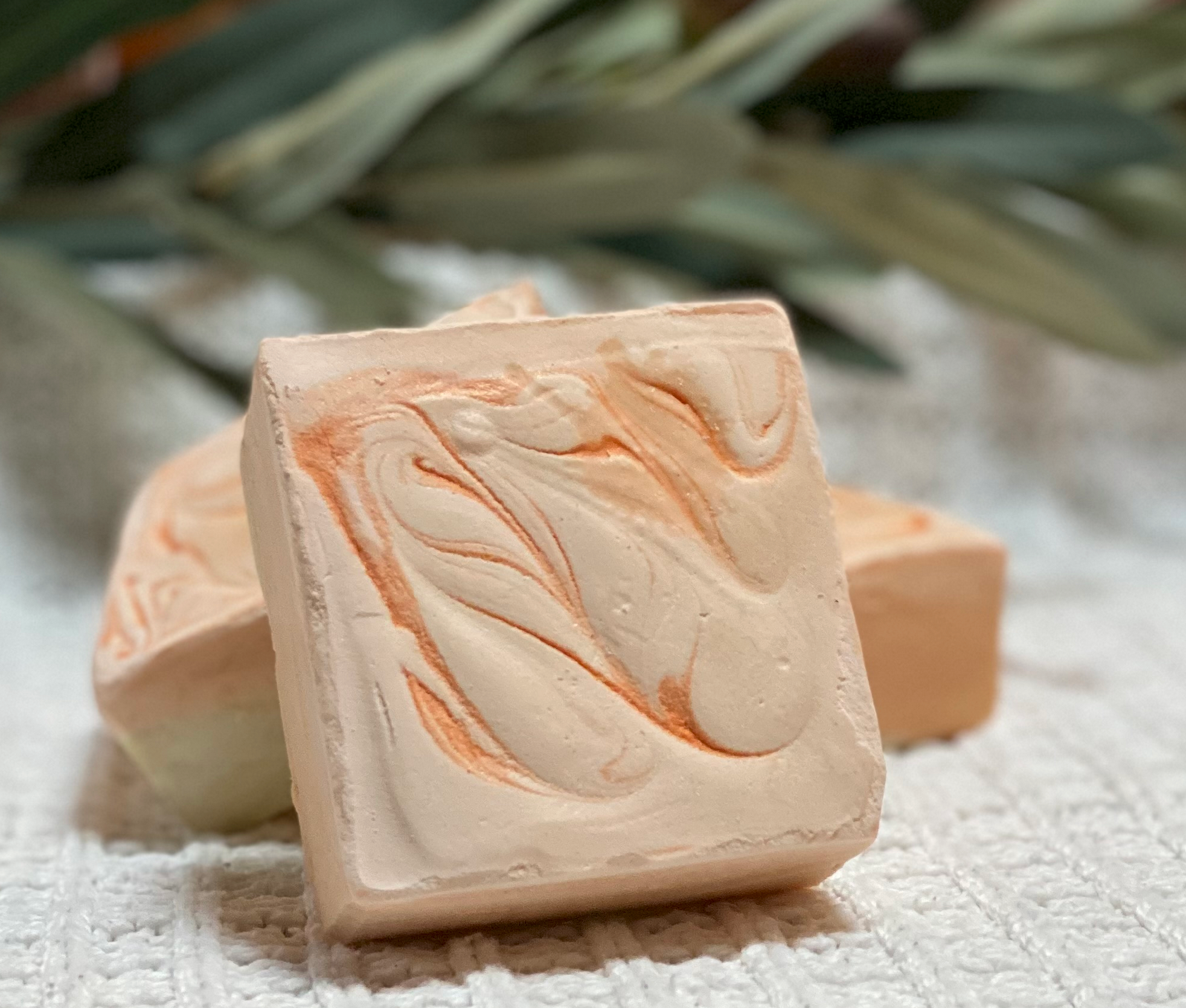 Orange chiffon artisan soap