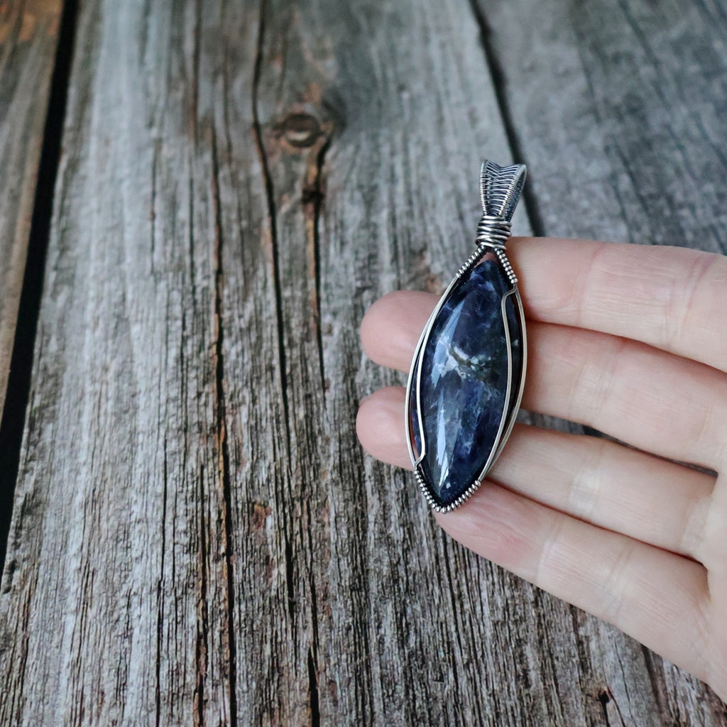 Sterling Silver Sodalite Pendant ~ Talisman of Insight
