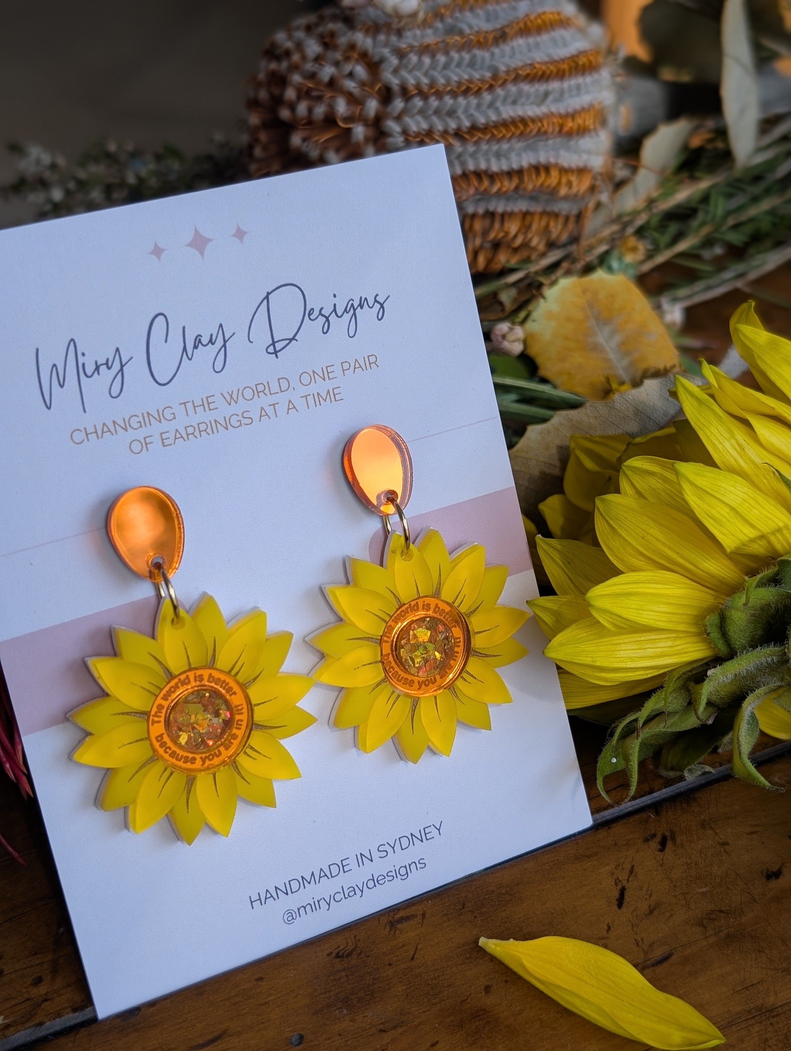 Sunflower Af-fleur-mation  Dangles