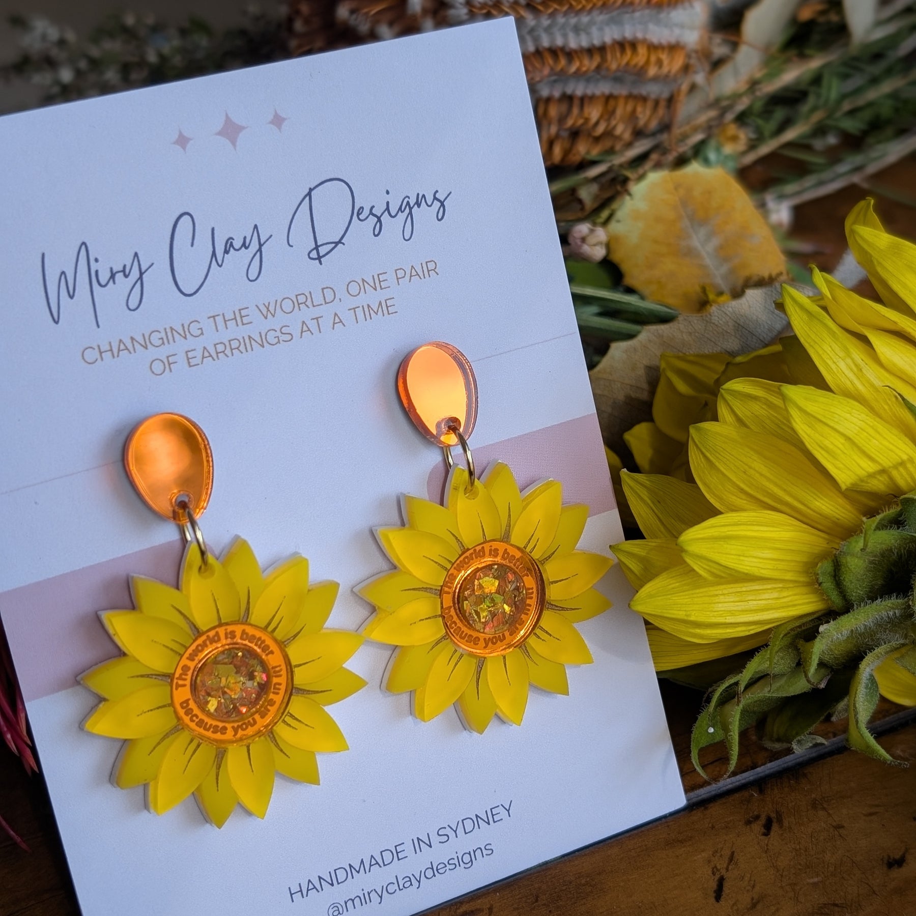 Sunflower Af-fleur-mation  Dangles